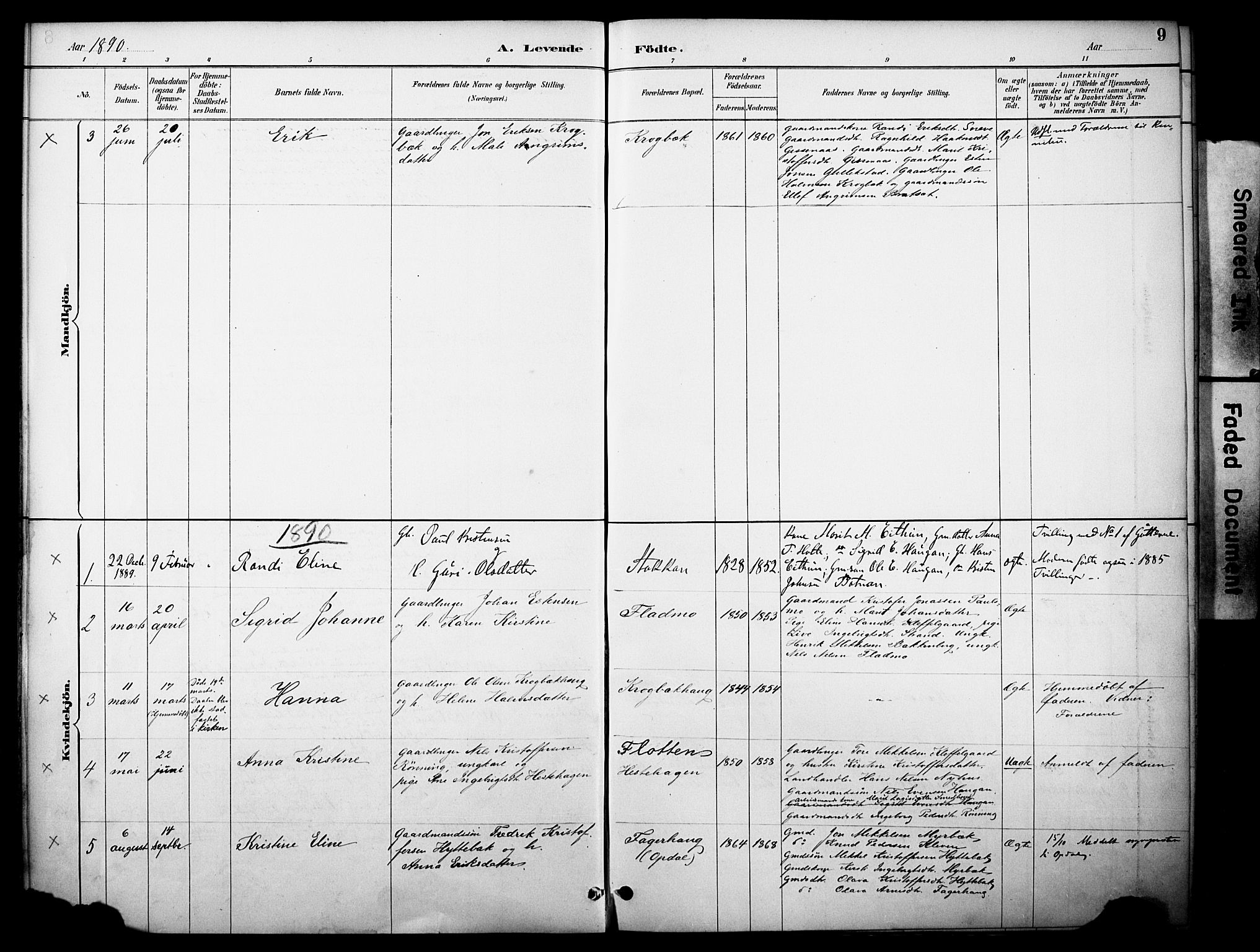 Kvikne prestekontor, AV/SAH-PREST-064/H/Ha/Haa/L0007: Parish register (official) no. 7, 1887-1911, p. 9