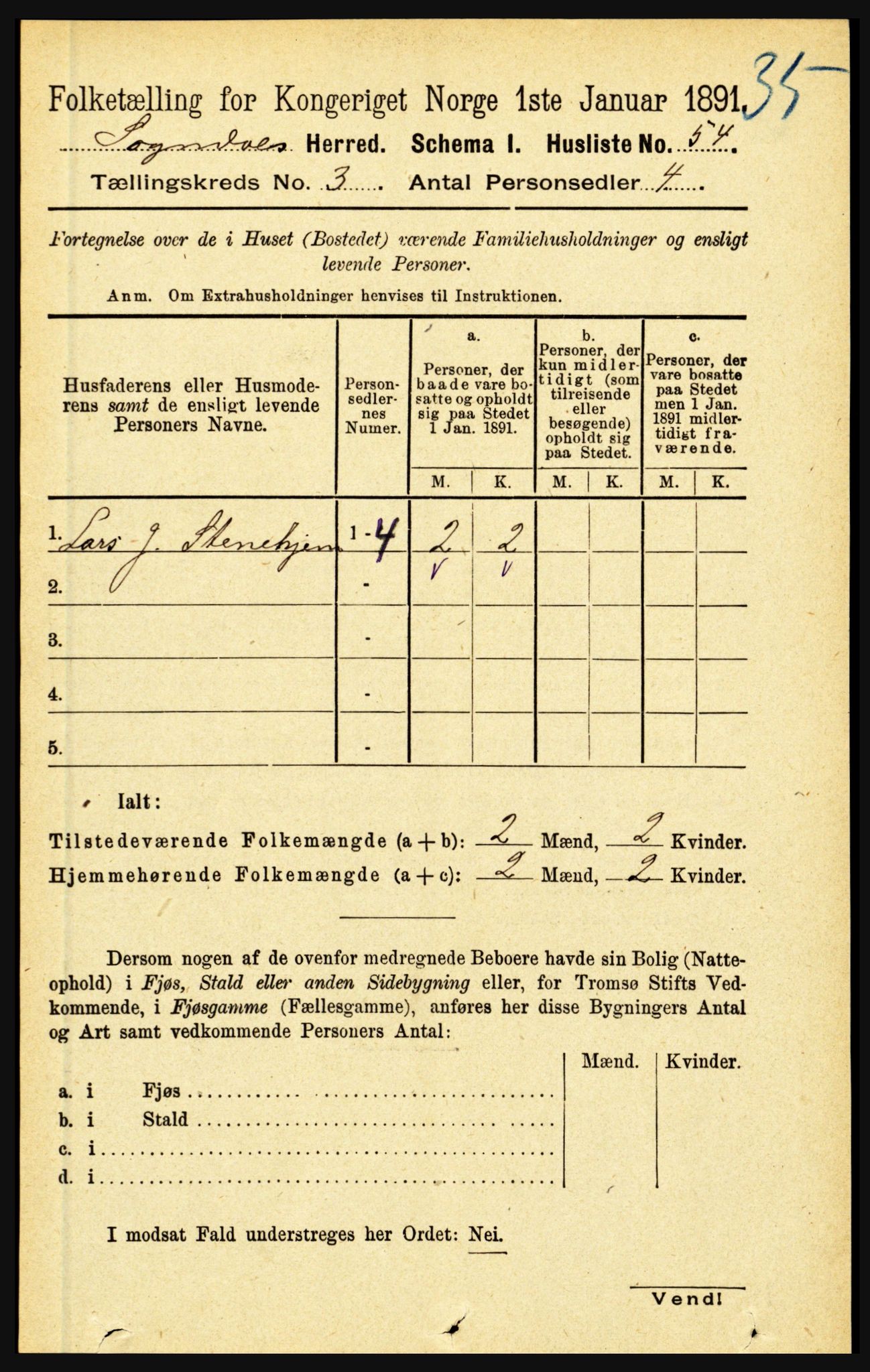 RA, 1891 census for 1420 Sogndal, 1891, p. 1472