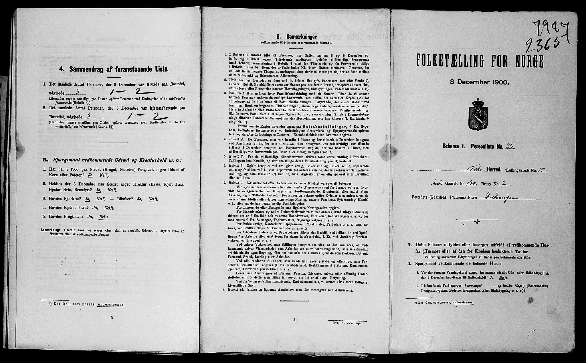 SAST, 1900 census for Vats, 1900, p. 32