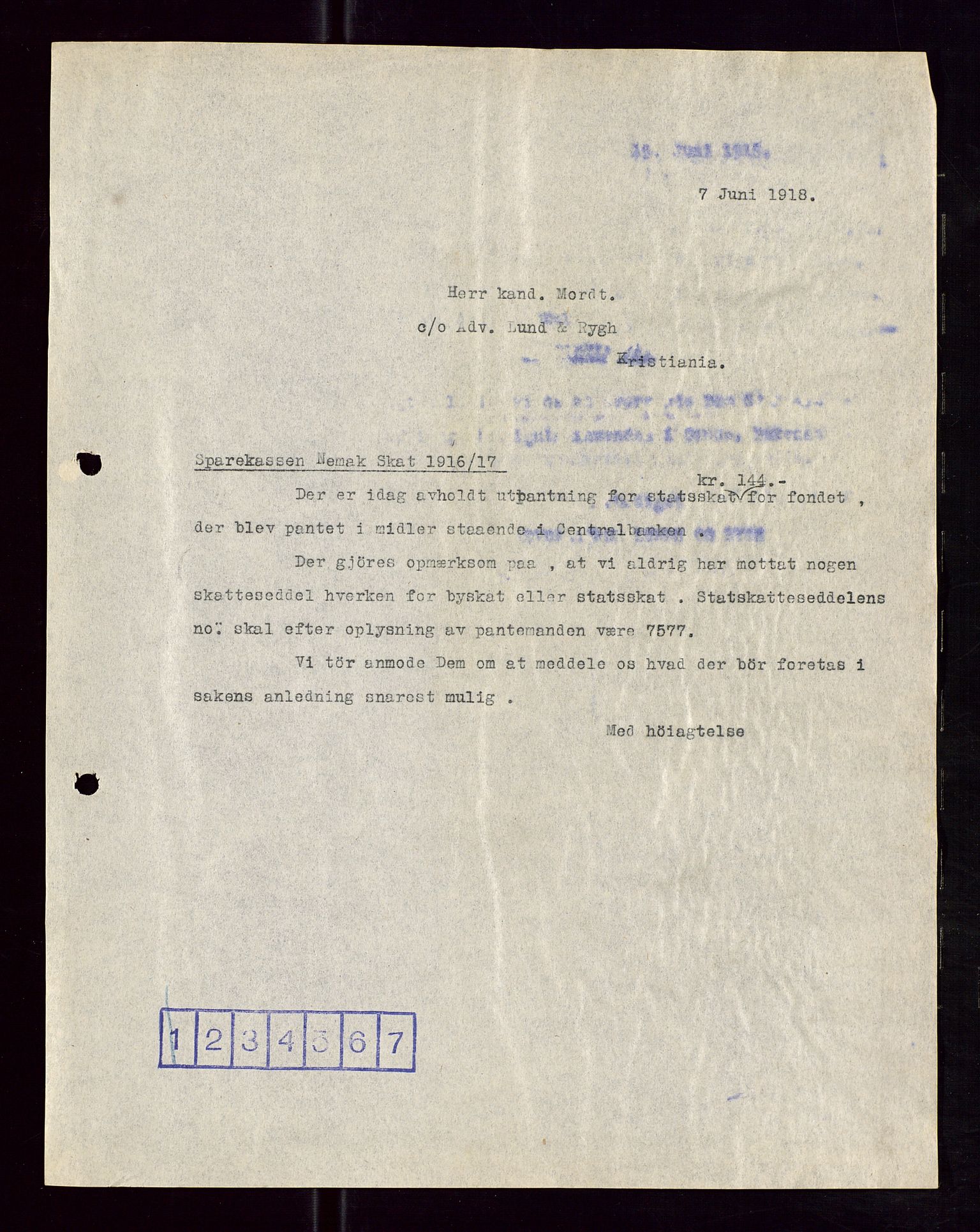 Pa 1521 - A/S Norske Shell, AV/SAST-A-101915/E/Ea/Eaa/L0005: Sjefskorrespondanse, 1918, p. 404