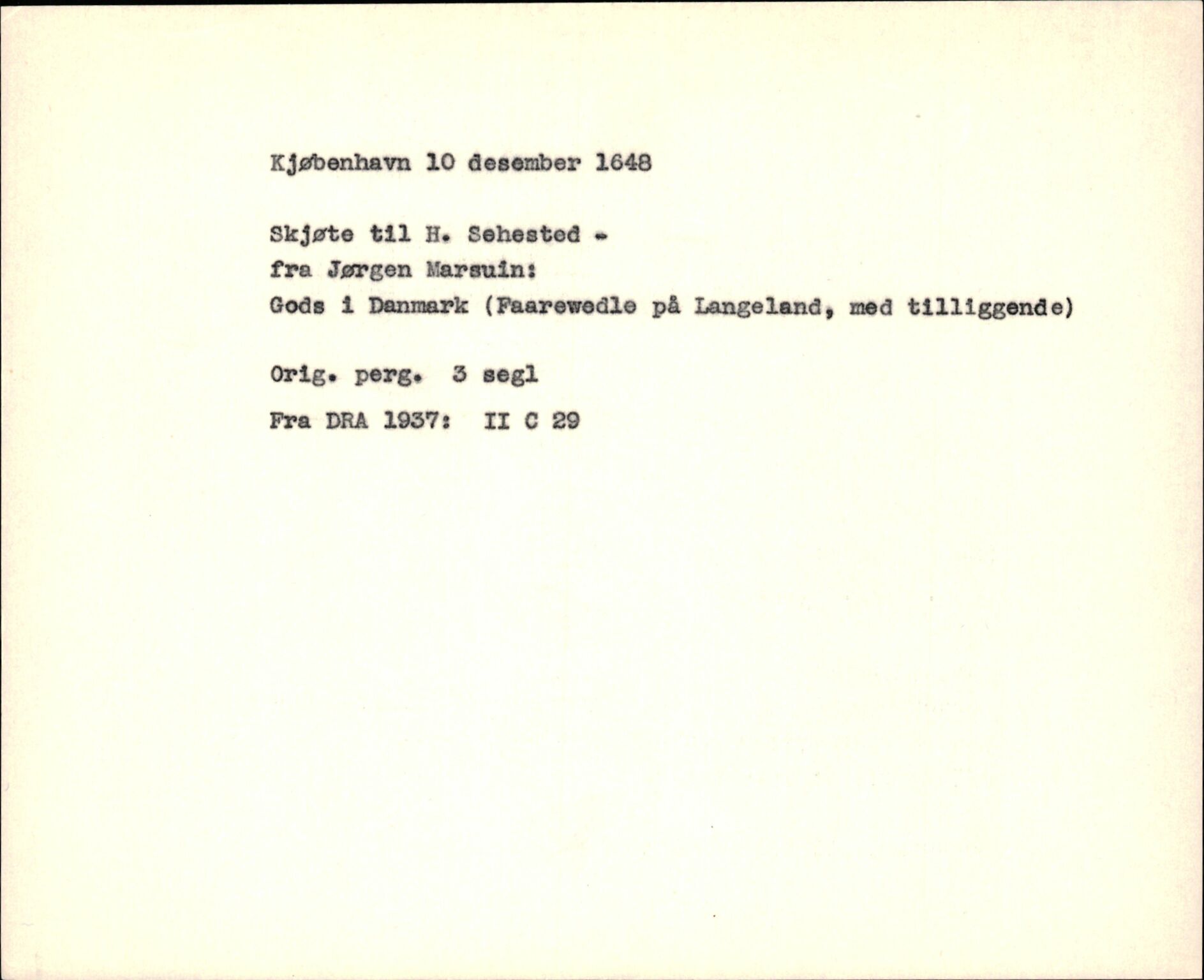 Riksarkivets diplomsamling, AV/RA-EA-5965/F35/F35f/L0002: Regestsedler: Diplomer fra DRA 1937 og 1996, p. 61