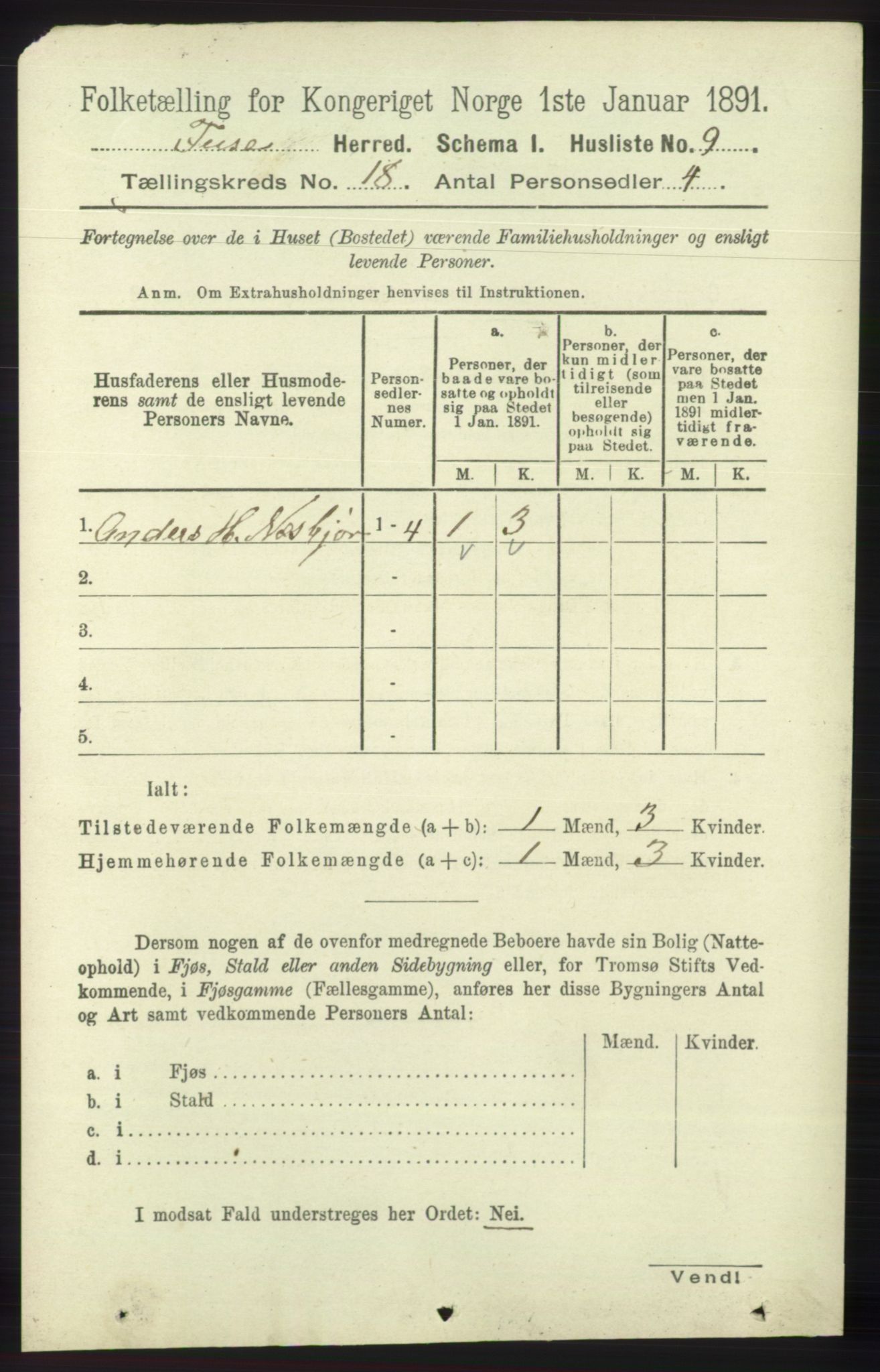 RA, 1891 census for 1241 Fusa, 1891, p. 4101