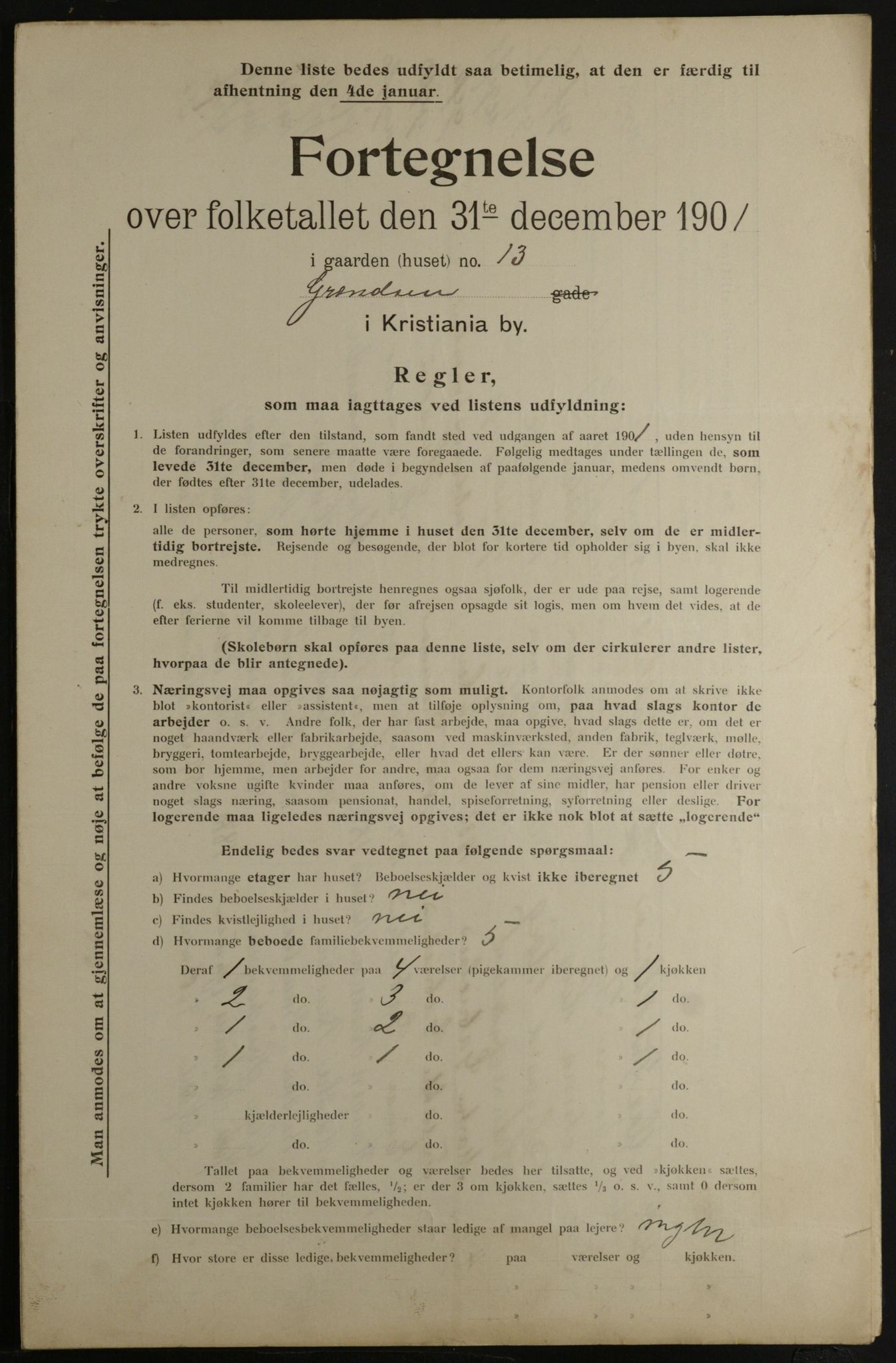 OBA, Municipal Census 1901 for Kristiania, 1901, p. 4838