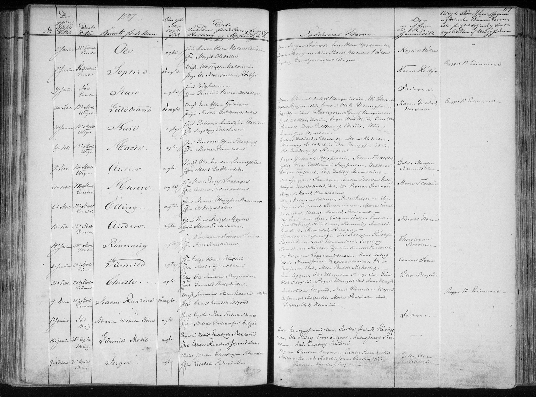 Norderhov kirkebøker, AV/SAKO-A-237/F/Fa/L0010: Parish register (official) no. 10, 1837-1847, p. 177