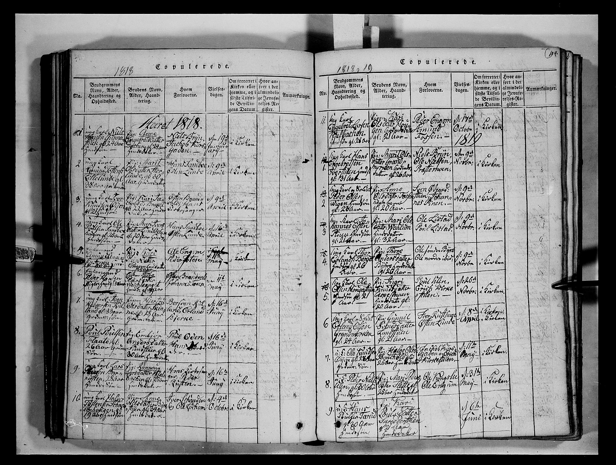 Fron prestekontor, SAH/PREST-078/H/Ha/Hab/L0004: Parish register (copy) no. 4, 1816-1850, p. 194