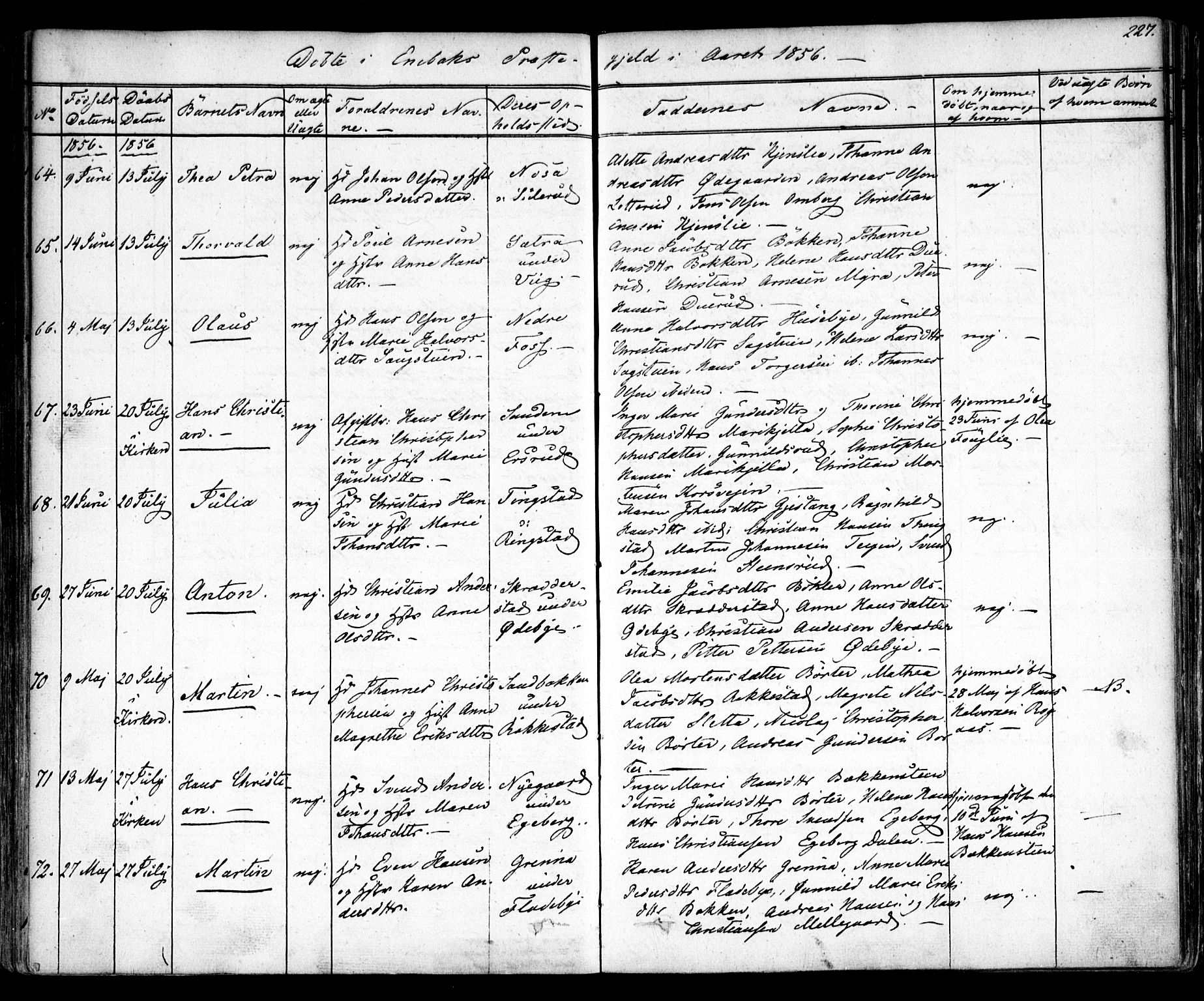 Enebakk prestekontor Kirkebøker, SAO/A-10171c/F/Fa/L0009: Parish register (official) no. I 9, 1832-1861, p. 227