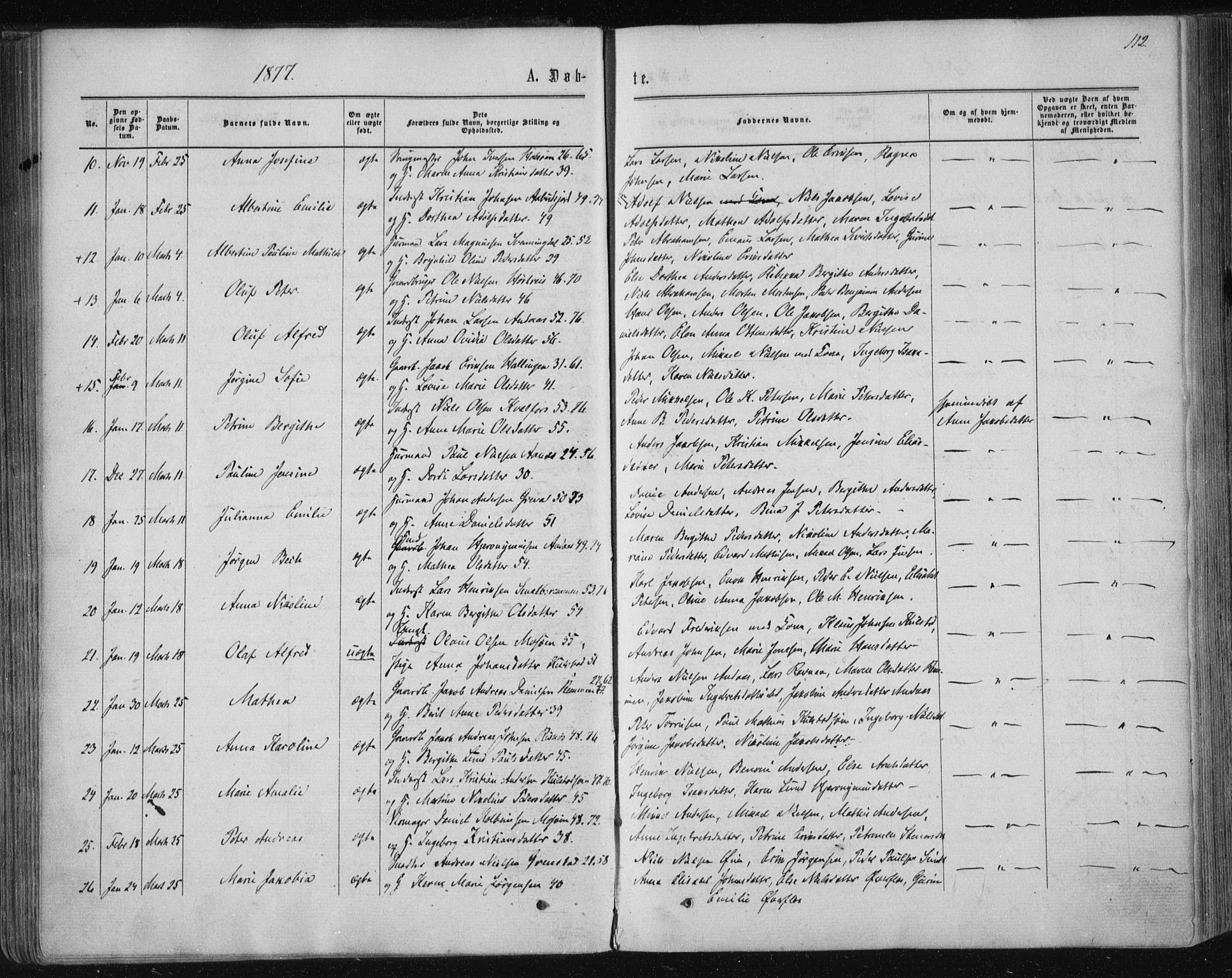 Ministerialprotokoller, klokkerbøker og fødselsregistre - Nordland, SAT/A-1459/820/L0294: Parish register (official) no. 820A15, 1866-1879, p. 112