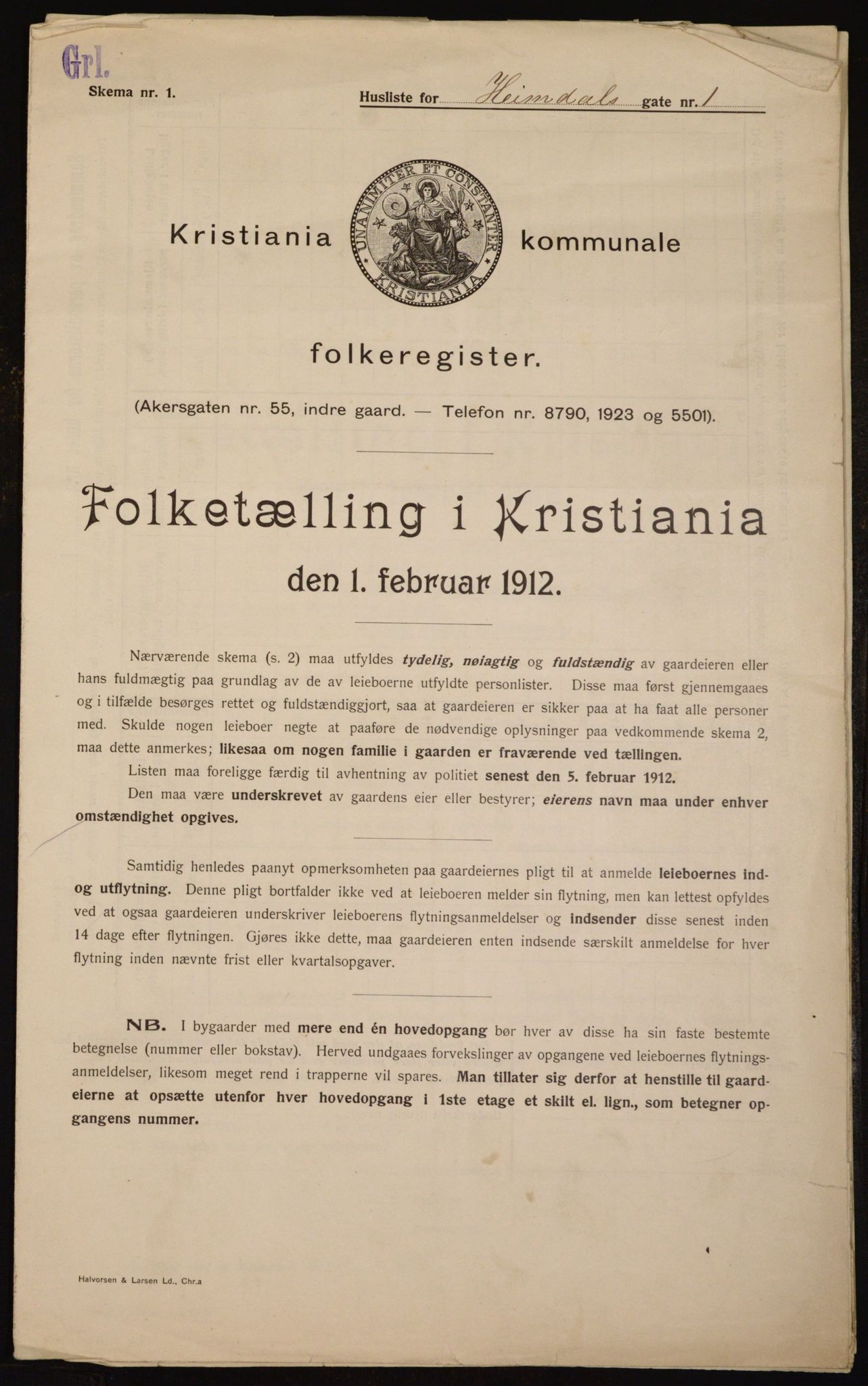 OBA, Municipal Census 1912 for Kristiania, 1912, p. 36947