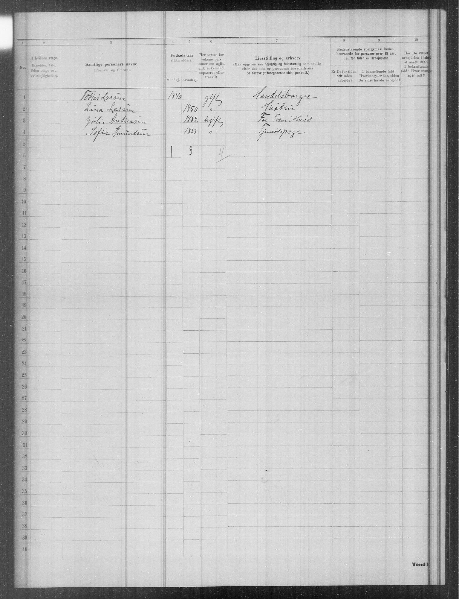 OBA, Municipal Census 1902 for Kristiania, 1902, p. 14255