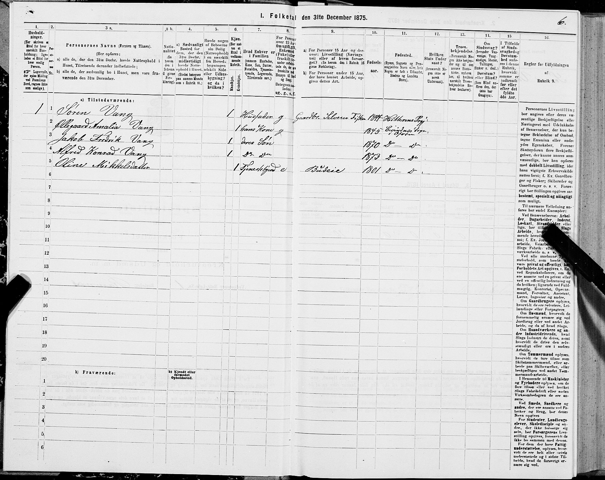 SAT, 1875 census for 1853P Ofoten, 1875, p. 1006