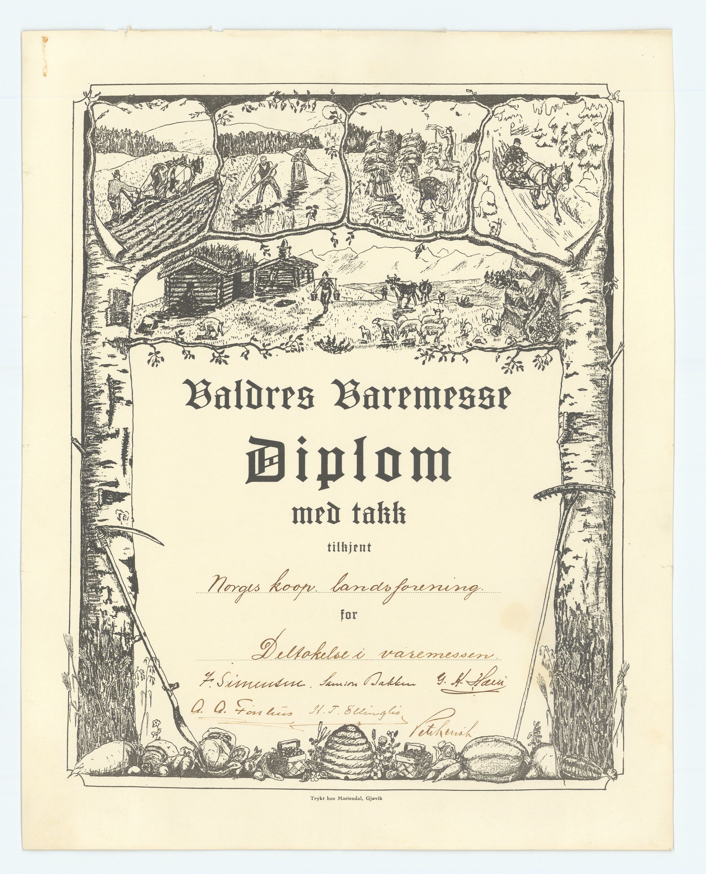 Coop NKL BA (Coop Norge SA), AV/RA-PA-1394/Y/L0008: Mappe med reklameplakater, arbeidsreglement og diplomer. Stiftelsesprotokoller for noen av de første lokale kooperative selskaper, 1900-2005, p. 7