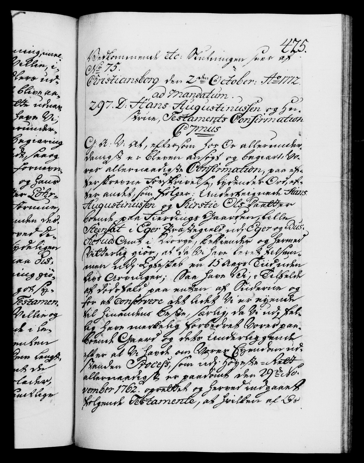 Danske Kanselli 1572-1799, AV/RA-EA-3023/F/Fc/Fca/Fcaa/L0045: Norske registre "Norske eller 3. dept.s åpne brev, 1771-1773, p. 425a