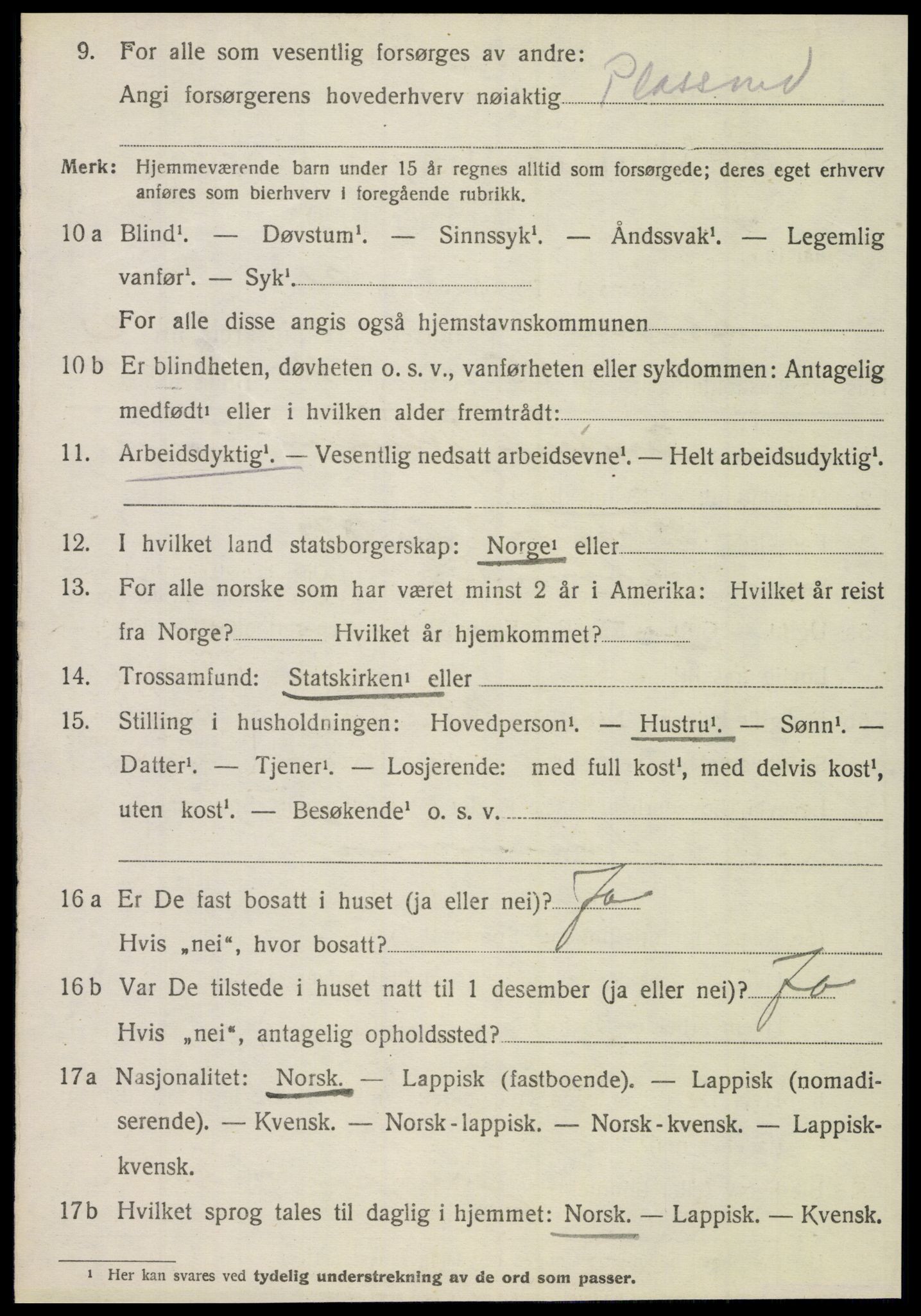 SAT, 1920 census for Dønnes, 1920, p. 1677