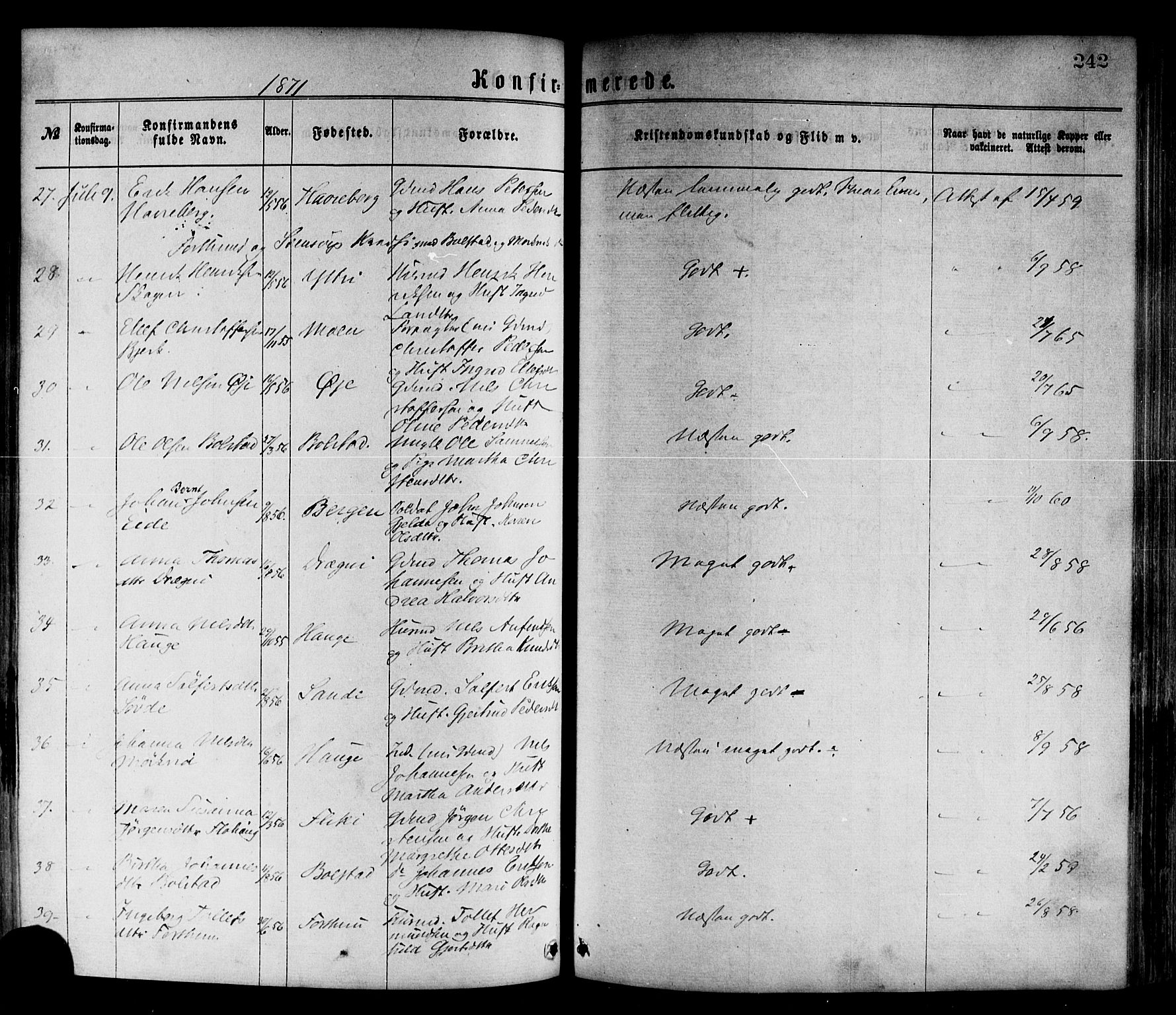 Luster sokneprestembete, AV/SAB-A-81101/H/Haa/Haaa/L0010: Parish register (official) no. A 10, 1871-1886, p. 242