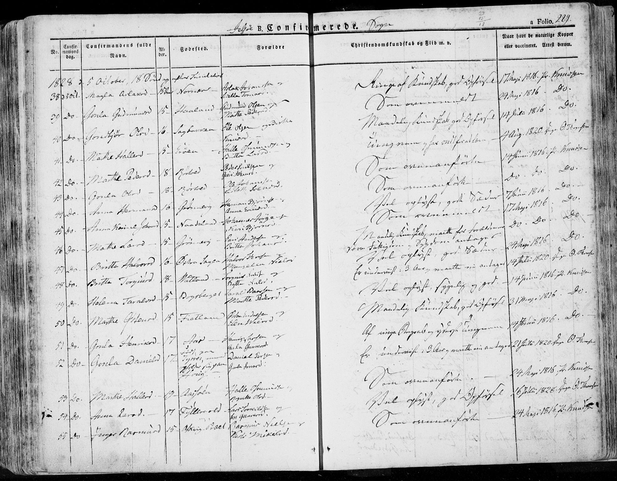 Jelsa sokneprestkontor, AV/SAST-A-101842/01/IV: Parish register (official) no. A 6.1, 1828-1853, p. 289