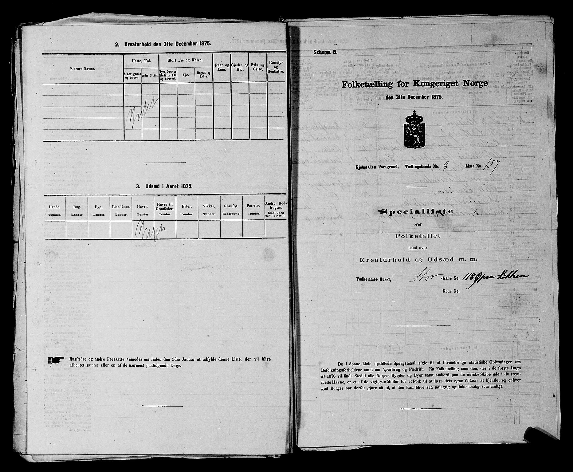 SAKO, 1875 census for 0805P Porsgrunn, 1875, p. 371