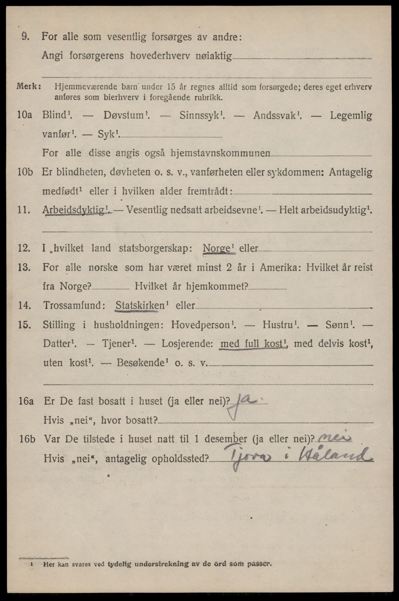 SAST, 1920 census for Håland, 1920, p. 7506