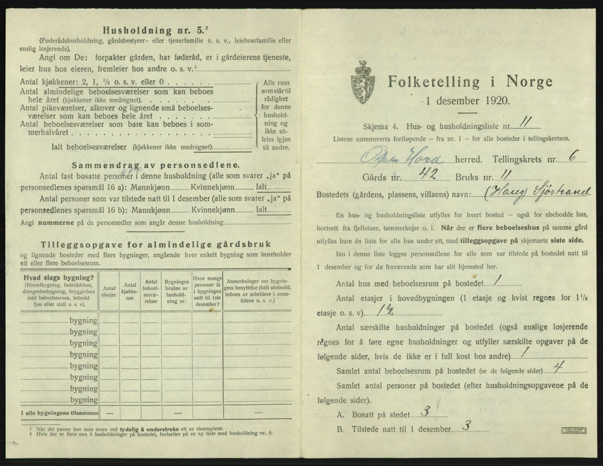 SAB, 1920 census for Os, 1920, p. 581