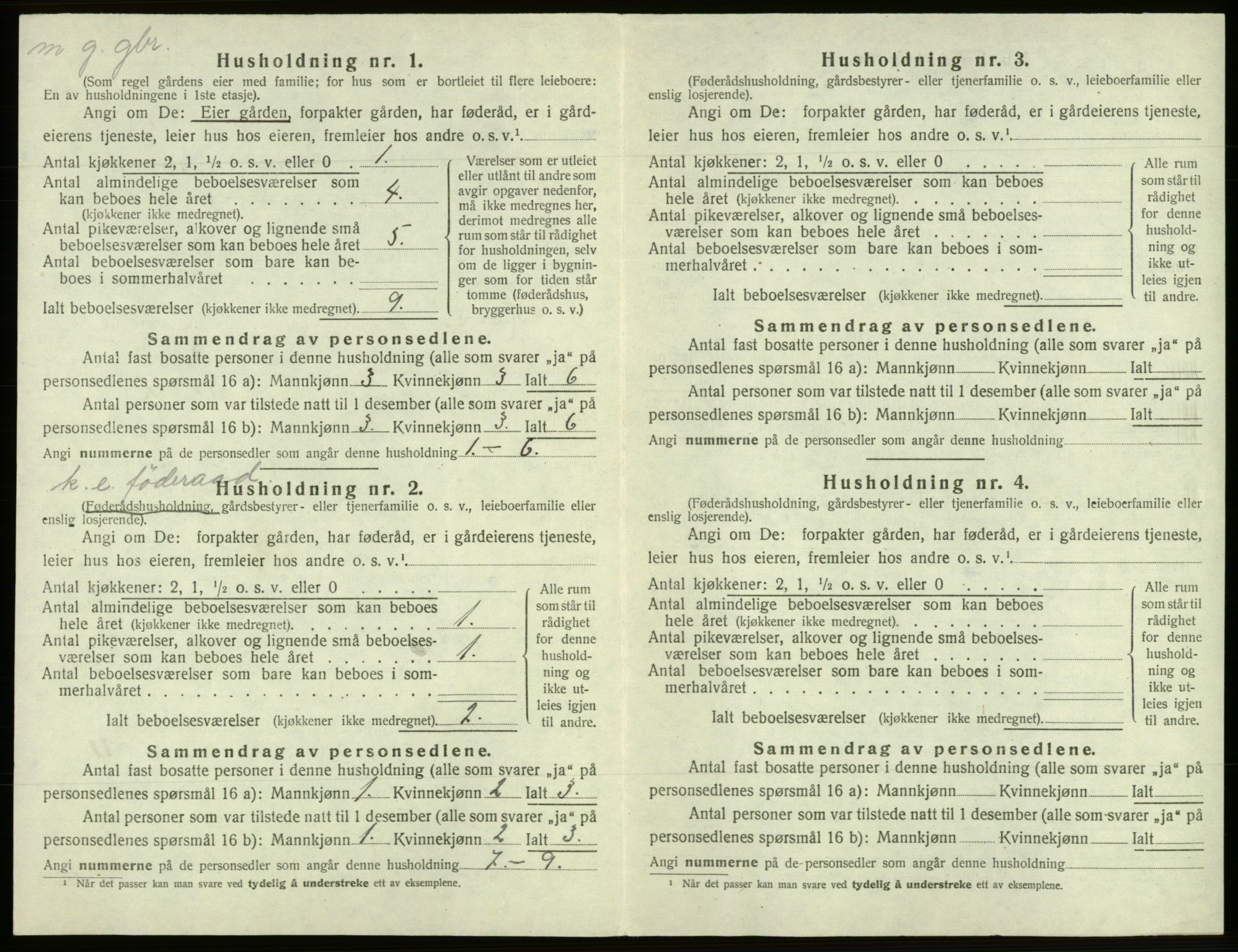 SAB, 1920 census for Os, 1920, p. 427