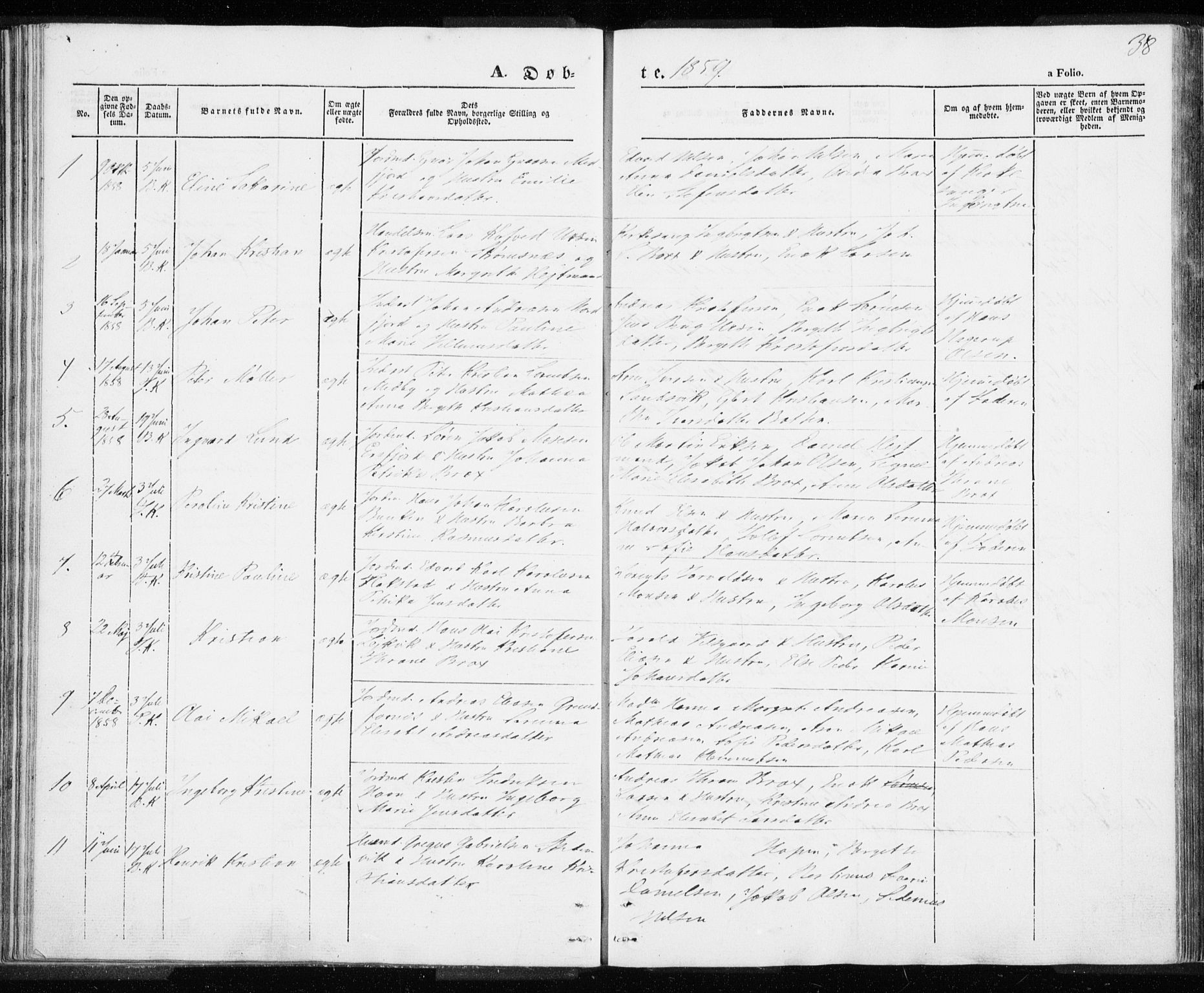 Berg sokneprestkontor, SATØ/S-1318/G/Ga/Gaa/L0001kirke: Parish register (official) no. 1, 1846-1859, p. 38