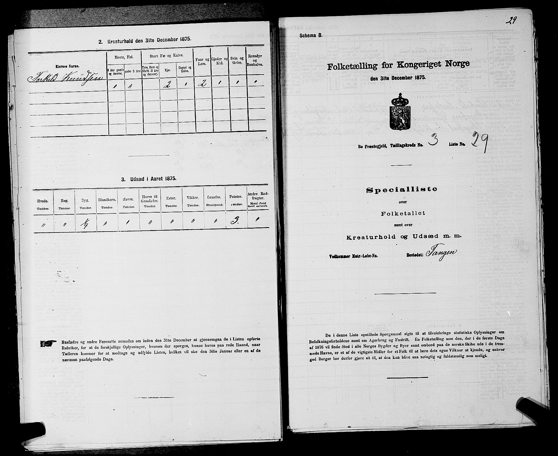 SAKO, 1875 census for 0821P Bø, 1875, p. 415