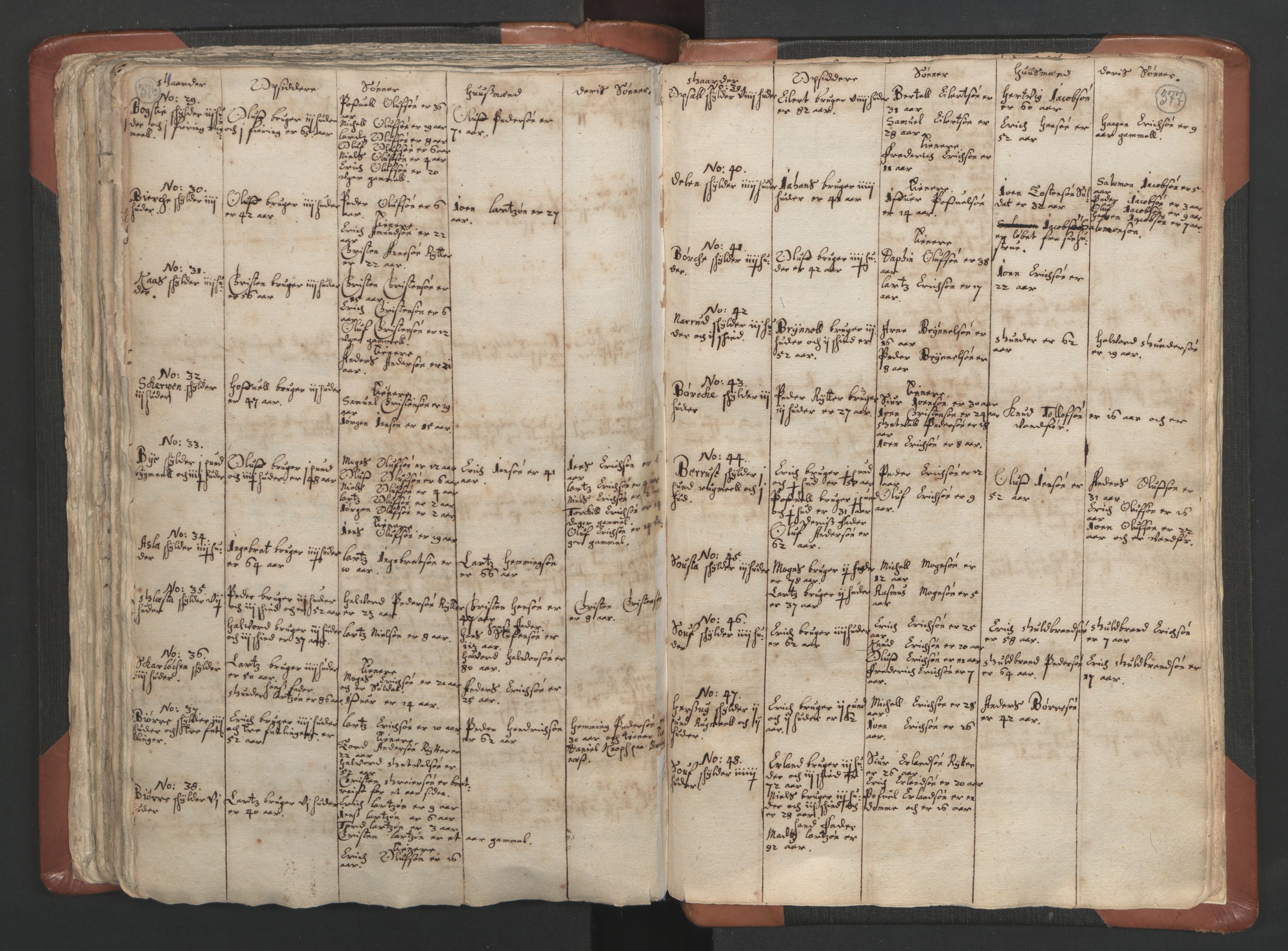 RA, Vicar's Census 1664-1666, no. 5: Hedmark deanery, 1664-1666, p. 376-377