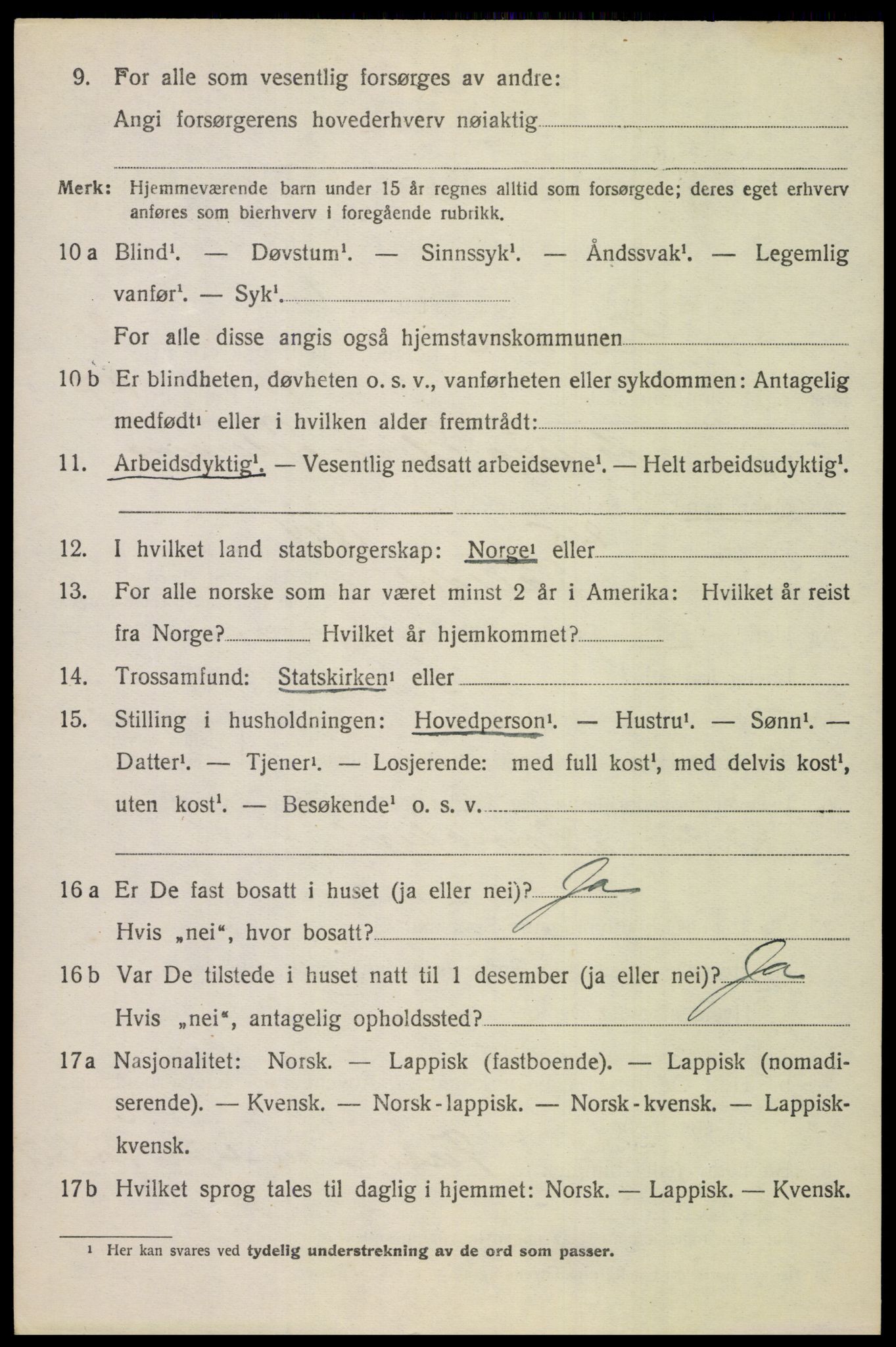 SAT, 1920 census for Saltdal, 1920, p. 4272