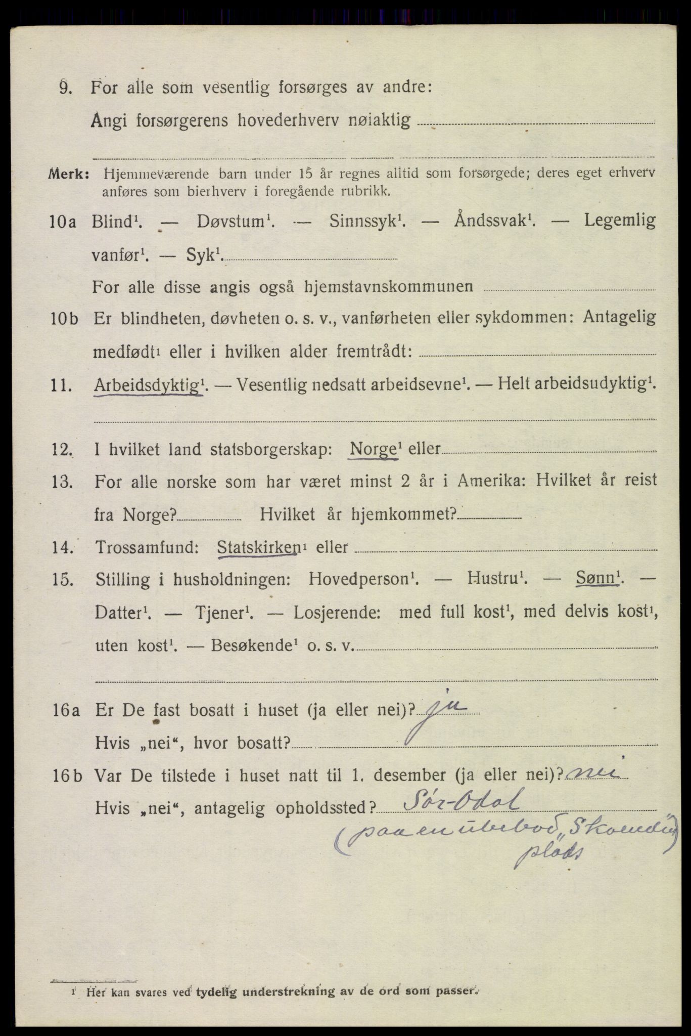 SAH, 1920 census for Vinger, 1920, p. 8375