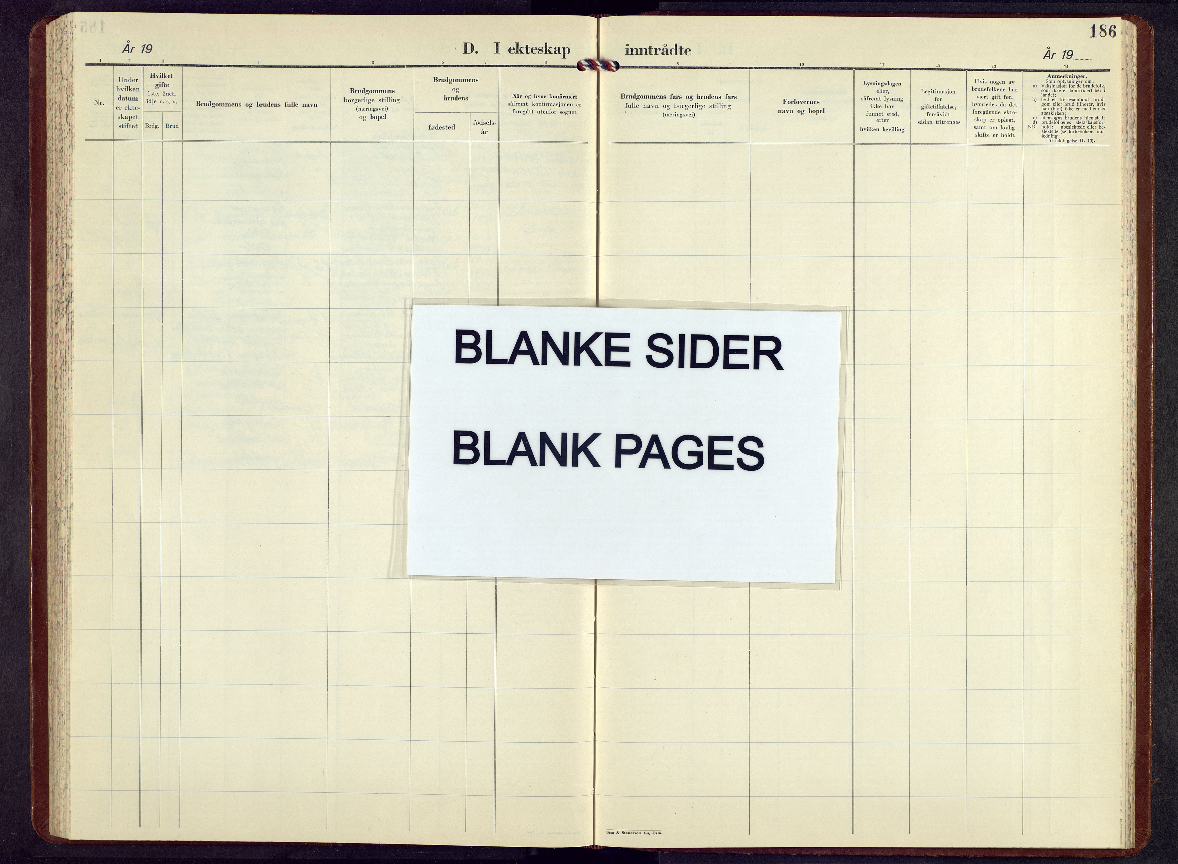 Sel prestekontor, AV/SAH-PREST-074/H/Ha/Hab/L0007: Parish register (copy) no. 7, 1953-1973, p. 186