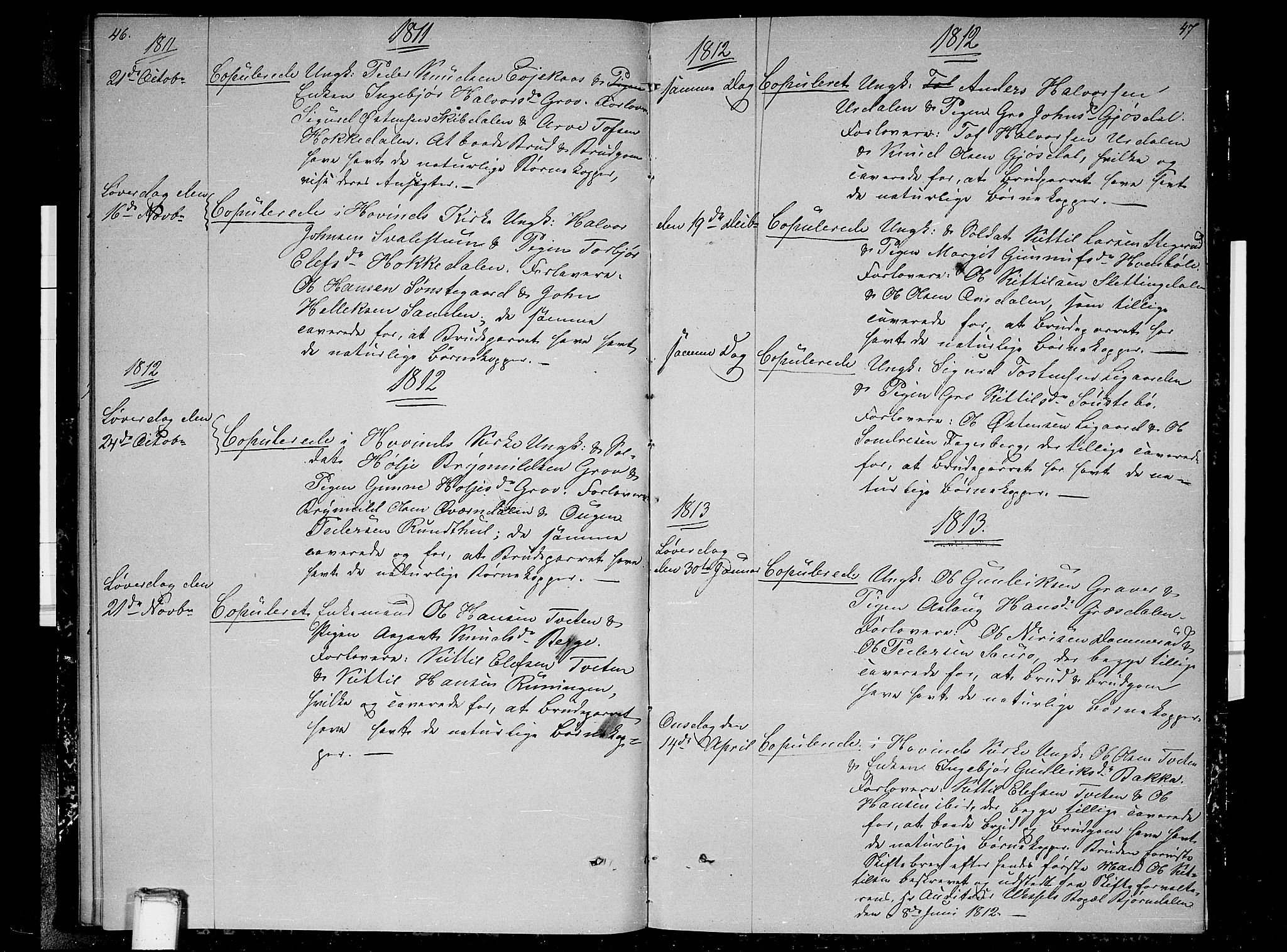 Gransherad kirkebøker, AV/SAKO-A-267/F/Fb/L0001: Parish register (official) no. II 1, 1800-1814, p. 46-47