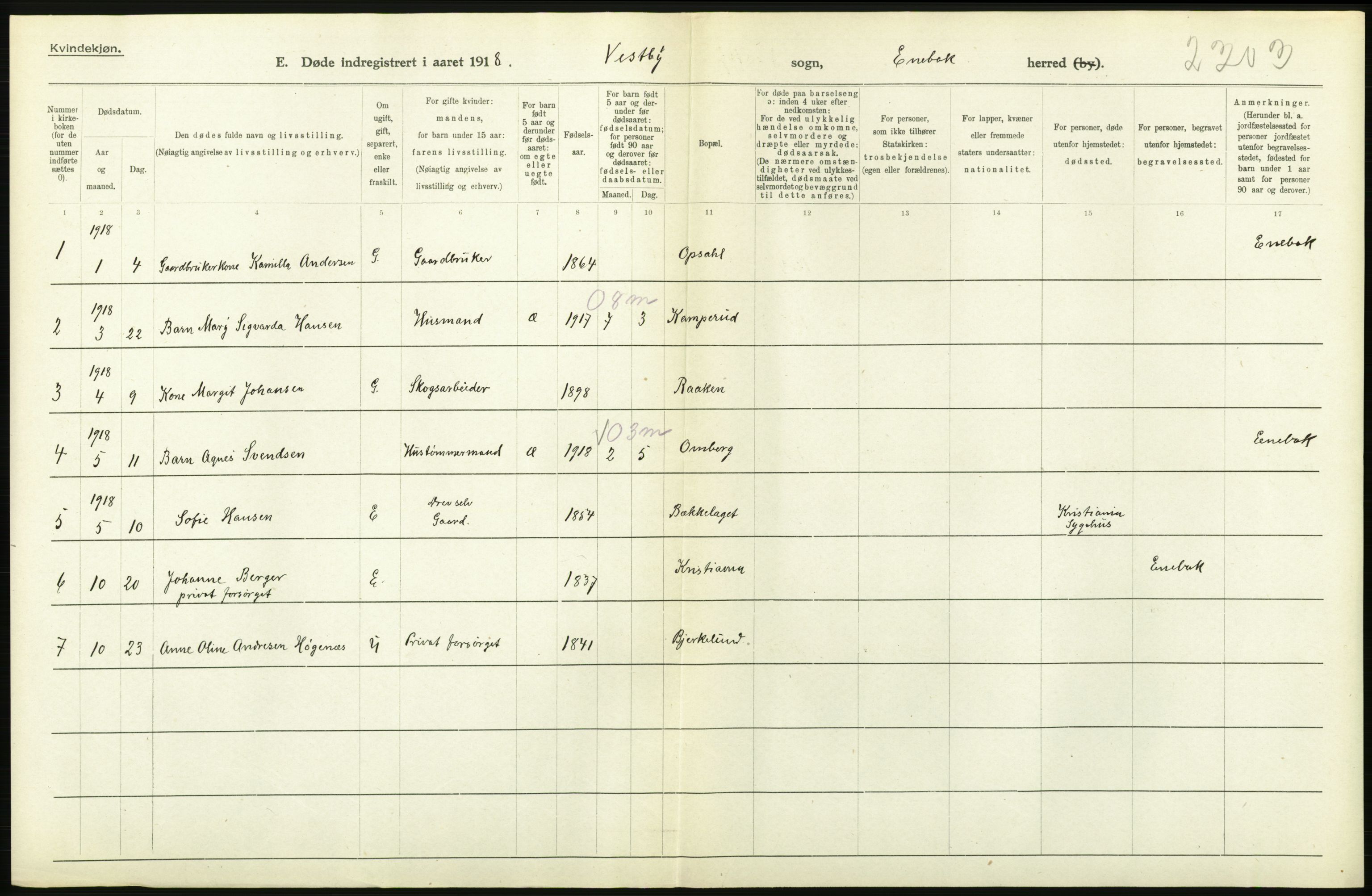 Statistisk sentralbyrå, Sosiodemografiske emner, Befolkning, AV/RA-S-2228/D/Df/Dfb/Dfbh/L0006: Akershus fylke: Døde. Bygder og byer., 1918, p. 546