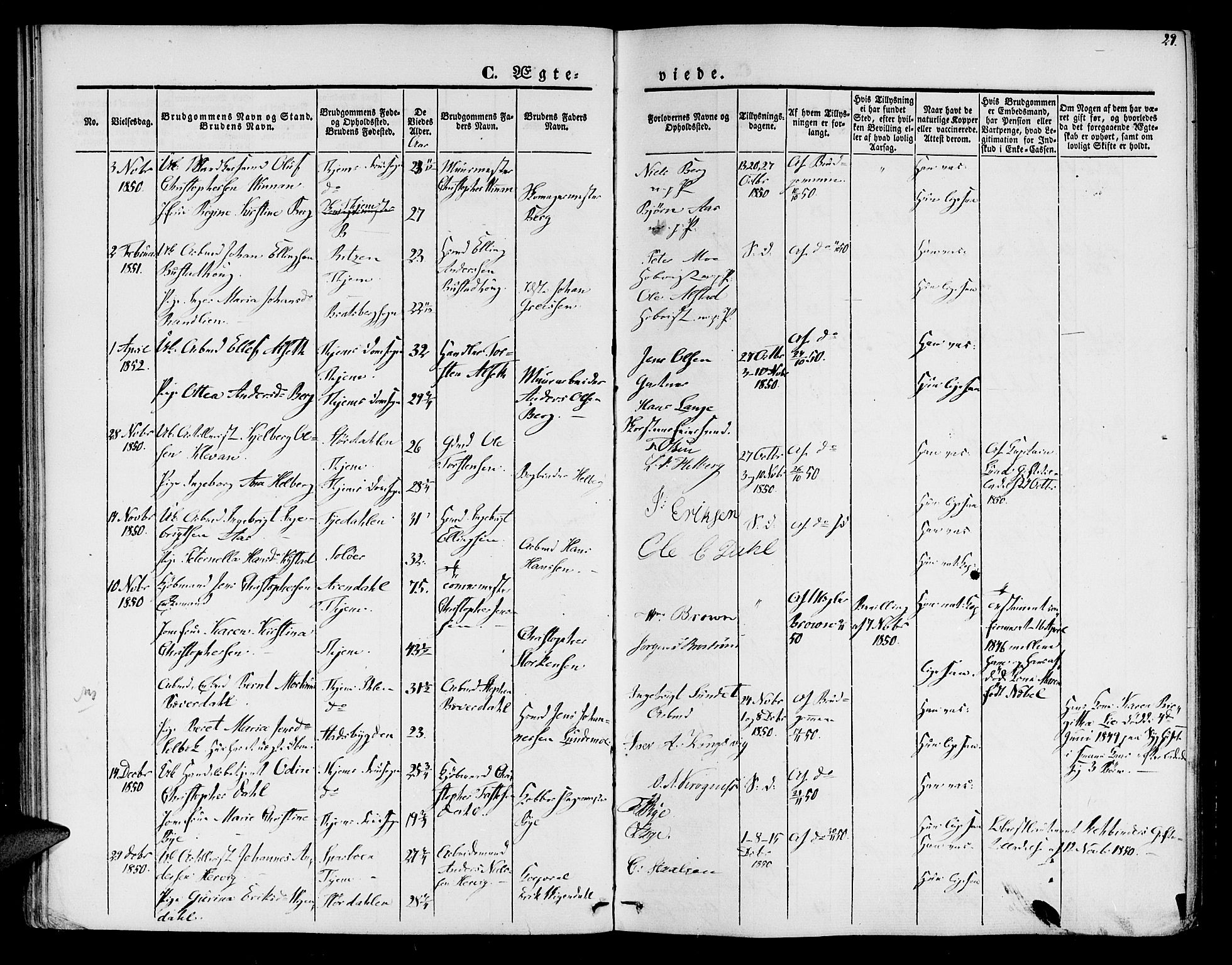 Ministerialprotokoller, klokkerbøker og fødselsregistre - Sør-Trøndelag, SAT/A-1456/602/L0111: Parish register (official) no. 602A09, 1844-1867, p. 29