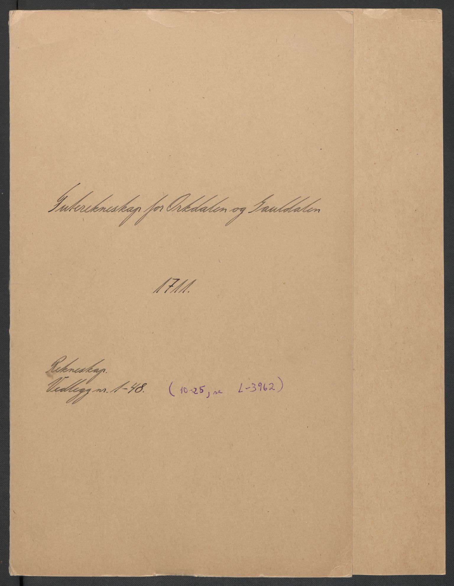 Rentekammeret inntil 1814, Reviderte regnskaper, Fogderegnskap, RA/EA-4092/R60/L3961: Fogderegnskap Orkdal og Gauldal, 1711, p. 2