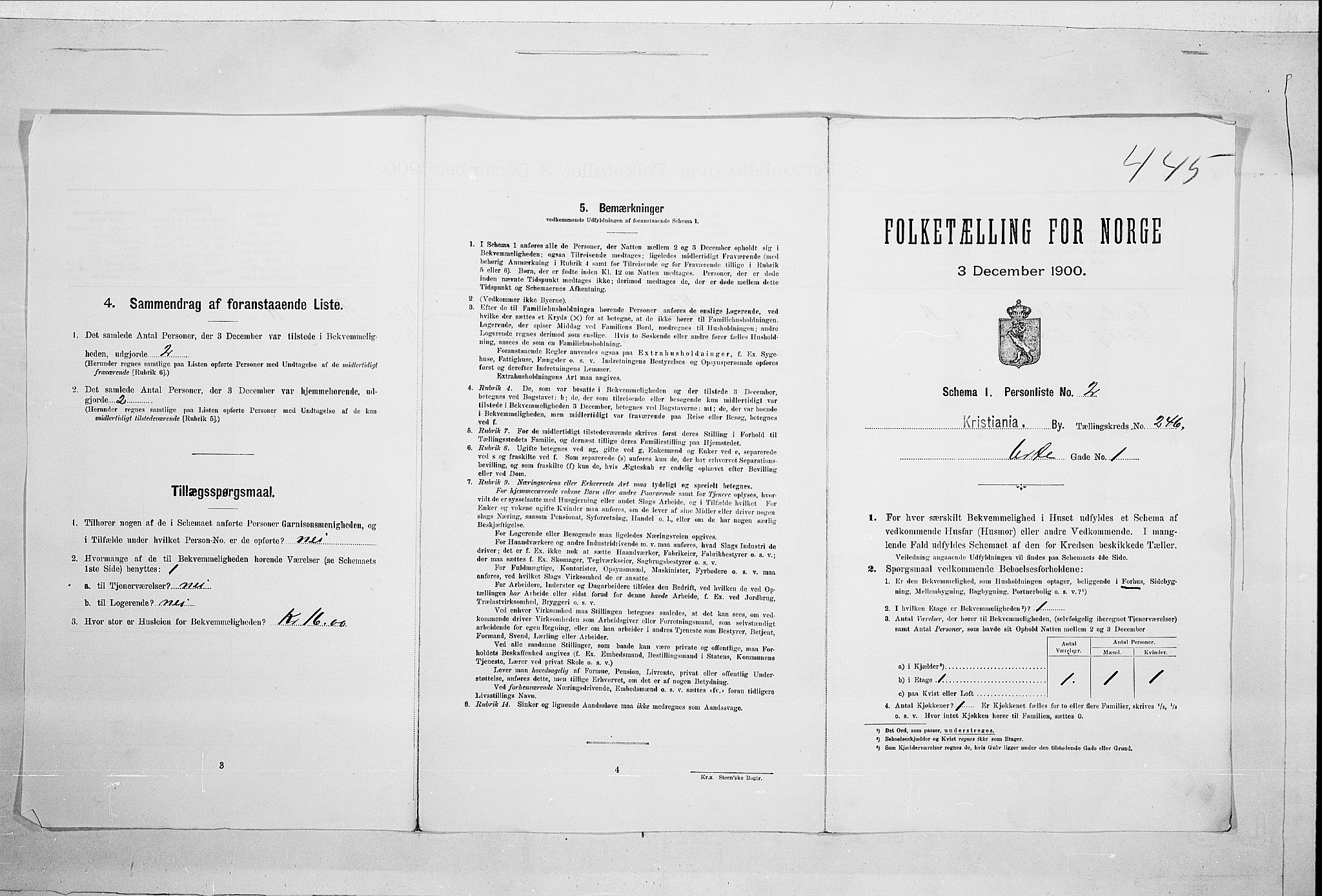 SAO, 1900 census for Kristiania, 1900, p. 108453