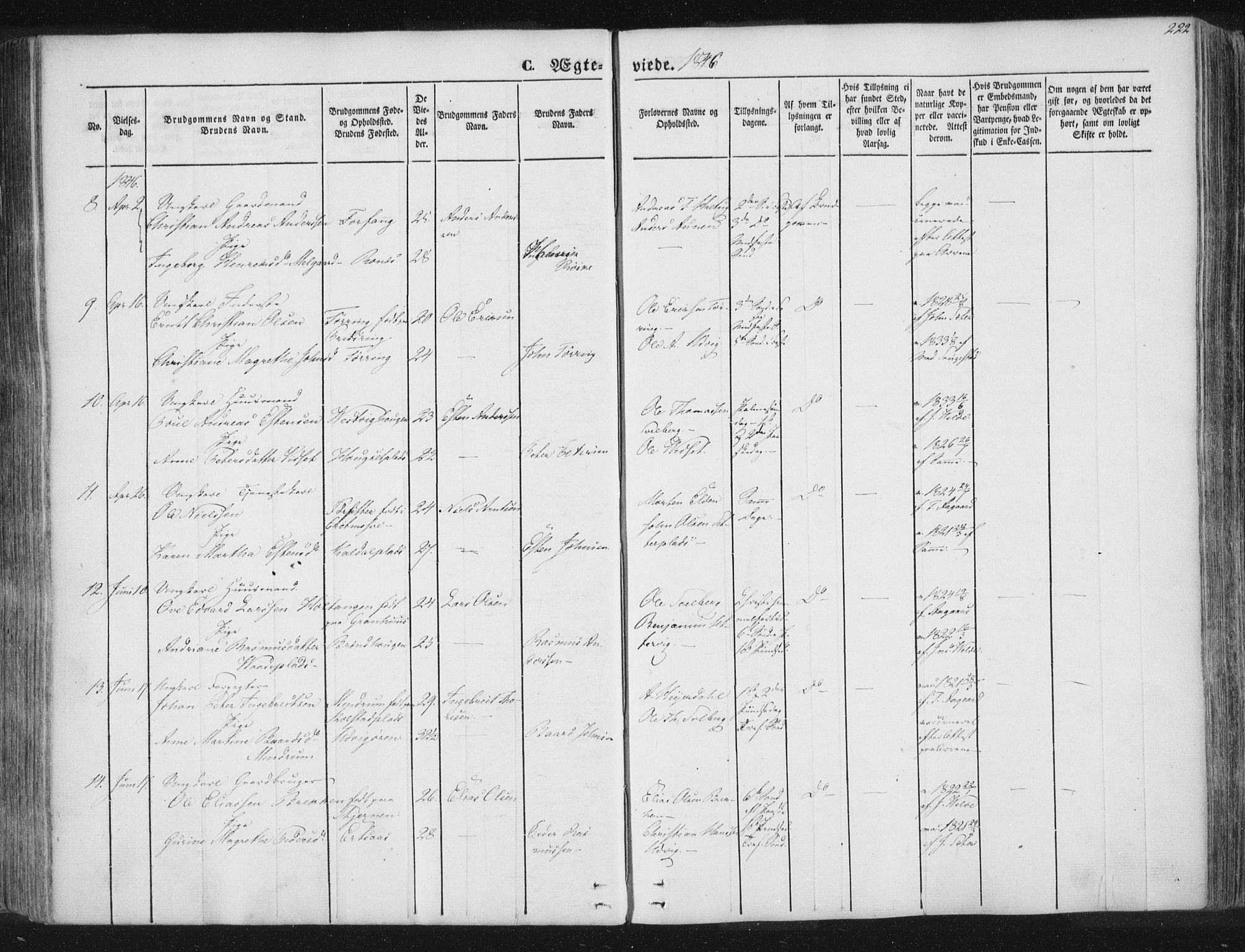 Ministerialprotokoller, klokkerbøker og fødselsregistre - Nord-Trøndelag, SAT/A-1458/741/L0392: Parish register (official) no. 741A06, 1836-1848, p. 222