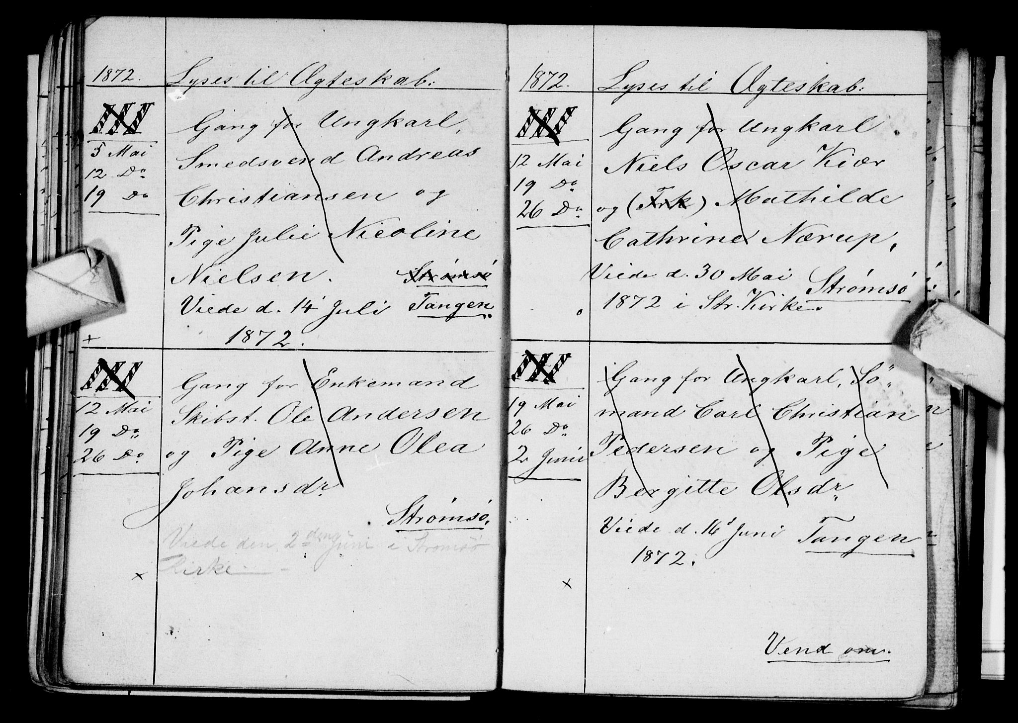 Strømsø kirkebøker, AV/SAKO-A-246/H/Ha/L0003: Banns register no. 3, 1866-1874
