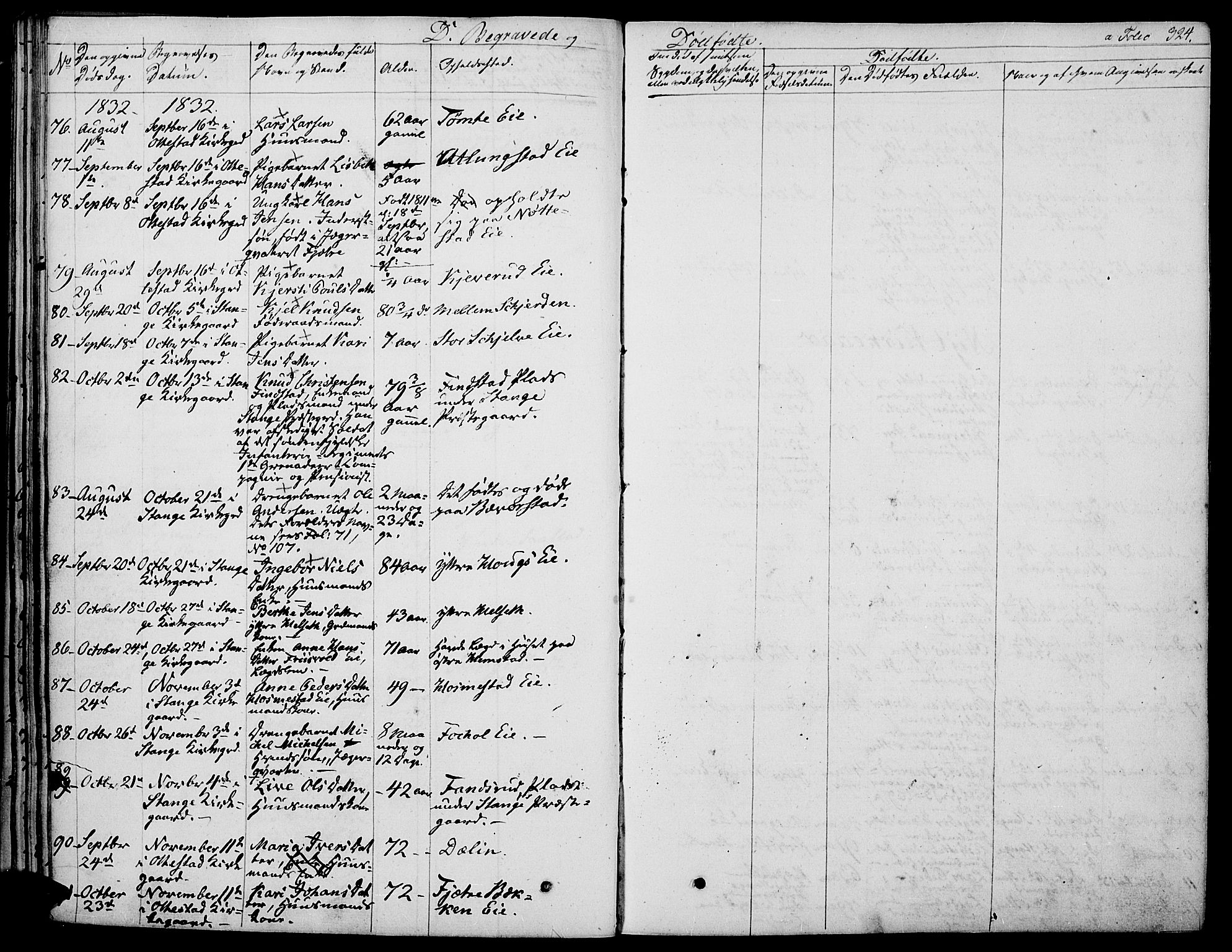 Stange prestekontor, AV/SAH-PREST-002/K/L0009: Parish register (official) no. 9, 1826-1835, p. 324