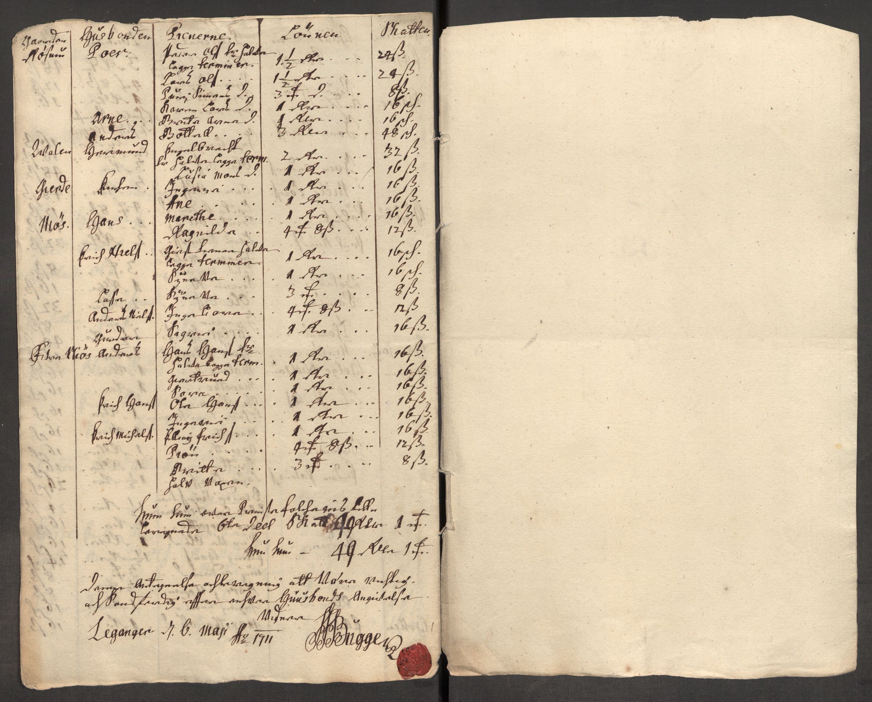 Rentekammeret inntil 1814, Reviderte regnskaper, Fogderegnskap, RA/EA-4092/R52/L3317: Fogderegnskap Sogn, 1711, p. 319