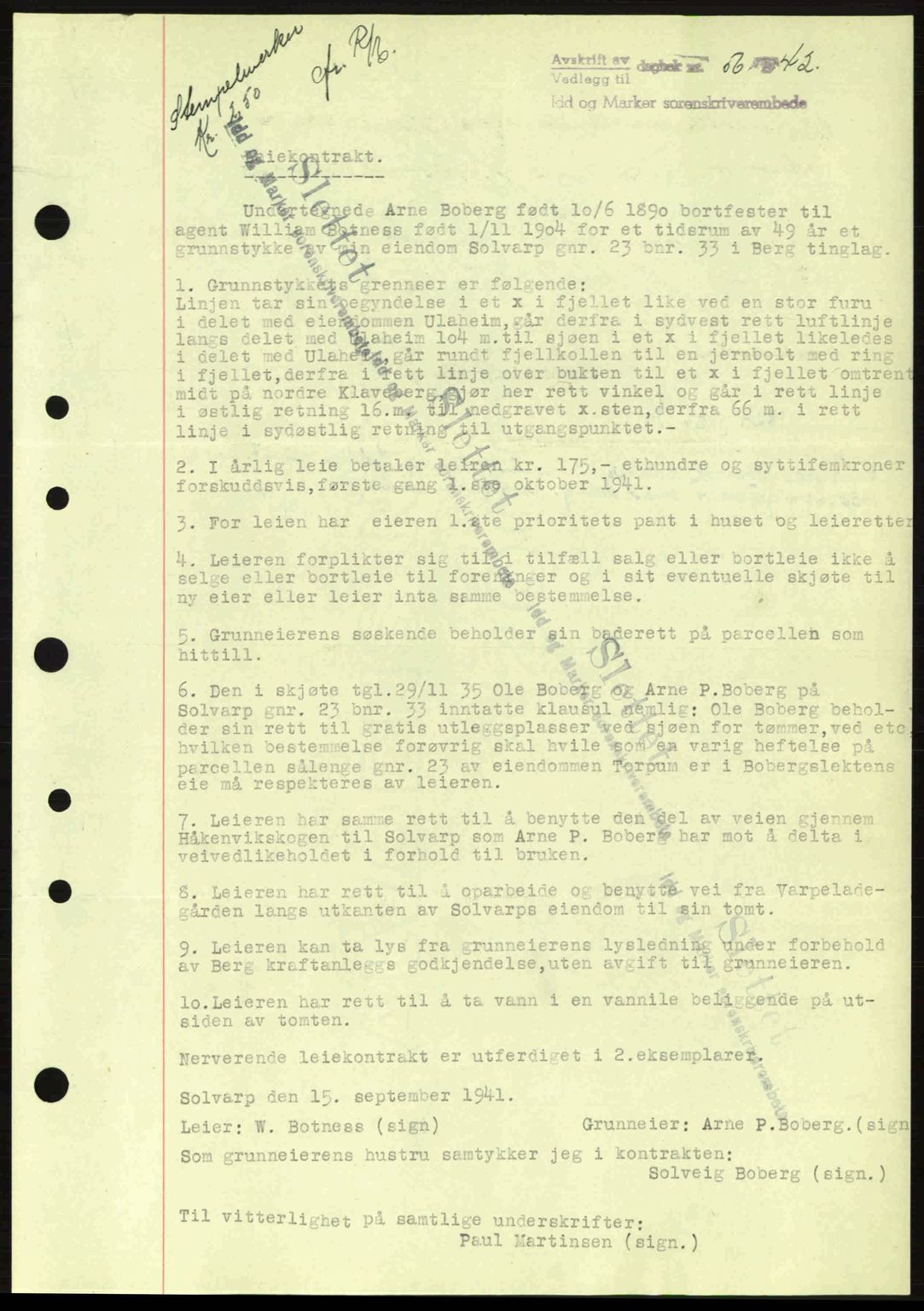 Idd og Marker sorenskriveri, AV/SAO-A-10283/G/Gb/Gbb/L0005: Mortgage book no. A5, 1941-1943, Diary no: : 56/1942