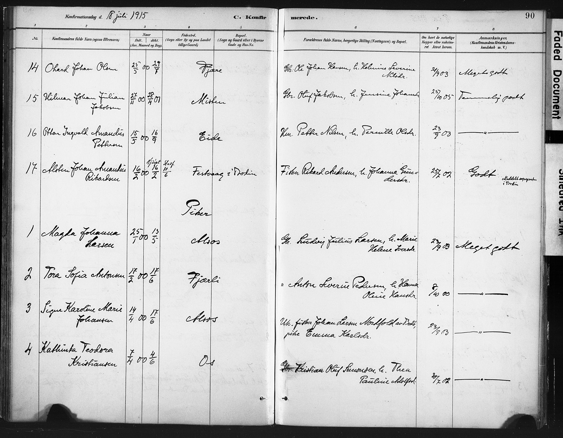 Ministerialprotokoller, klokkerbøker og fødselsregistre - Nordland, AV/SAT-A-1459/803/L0071: Parish register (official) no. 803A01, 1881-1897, p. 90