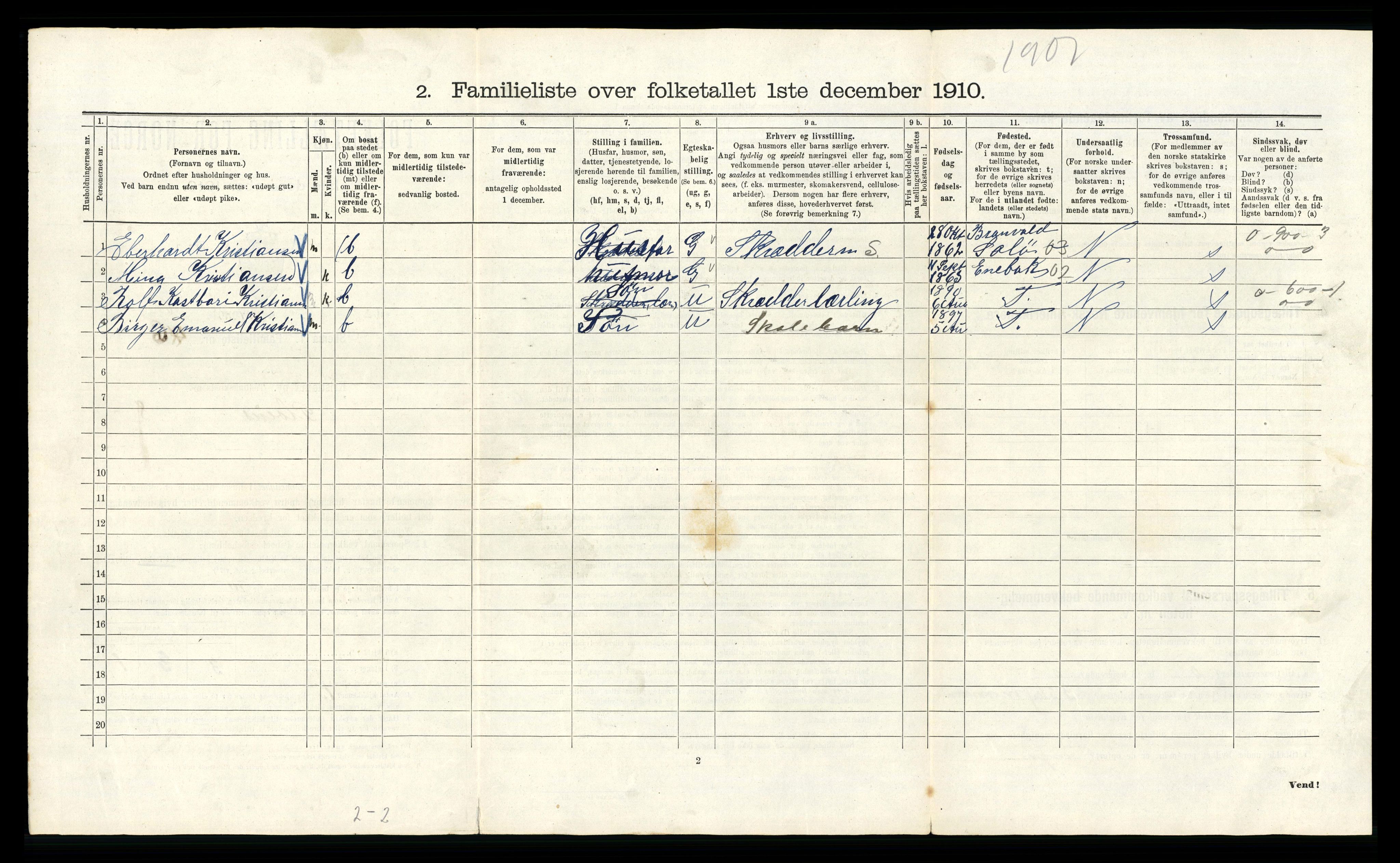 RA, 1910 census for Kristiania, 1910, p. 78484