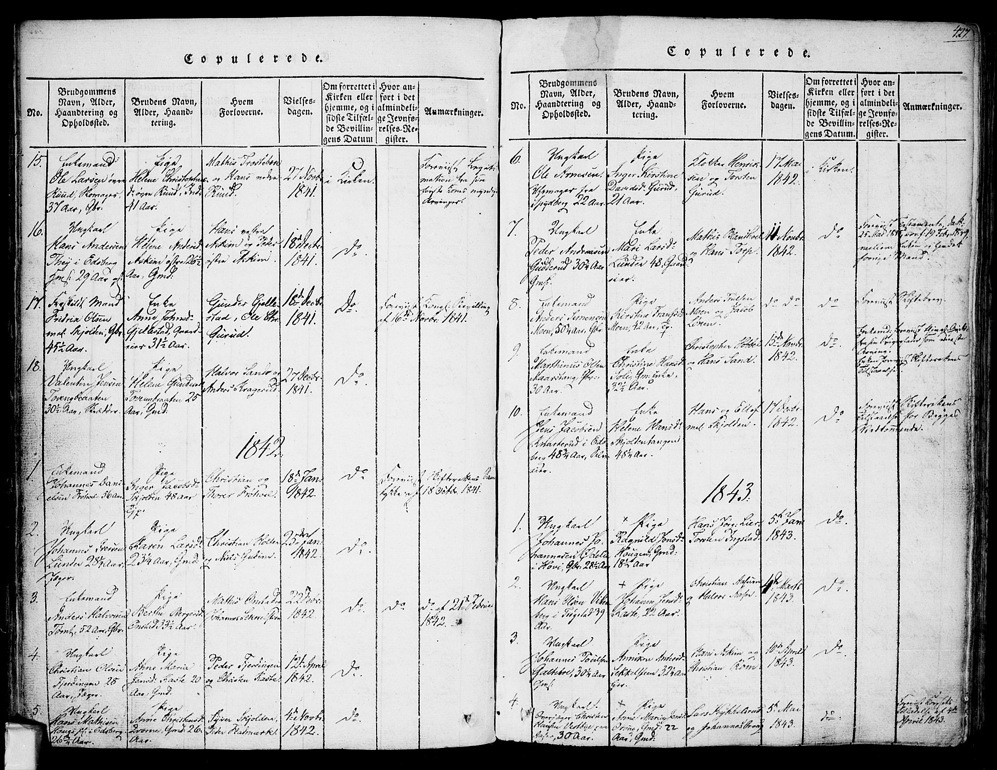 Askim prestekontor Kirkebøker, AV/SAO-A-10900/F/Fa/L0004: Parish register (official) no. 4, 1817-1846, p. 426-427