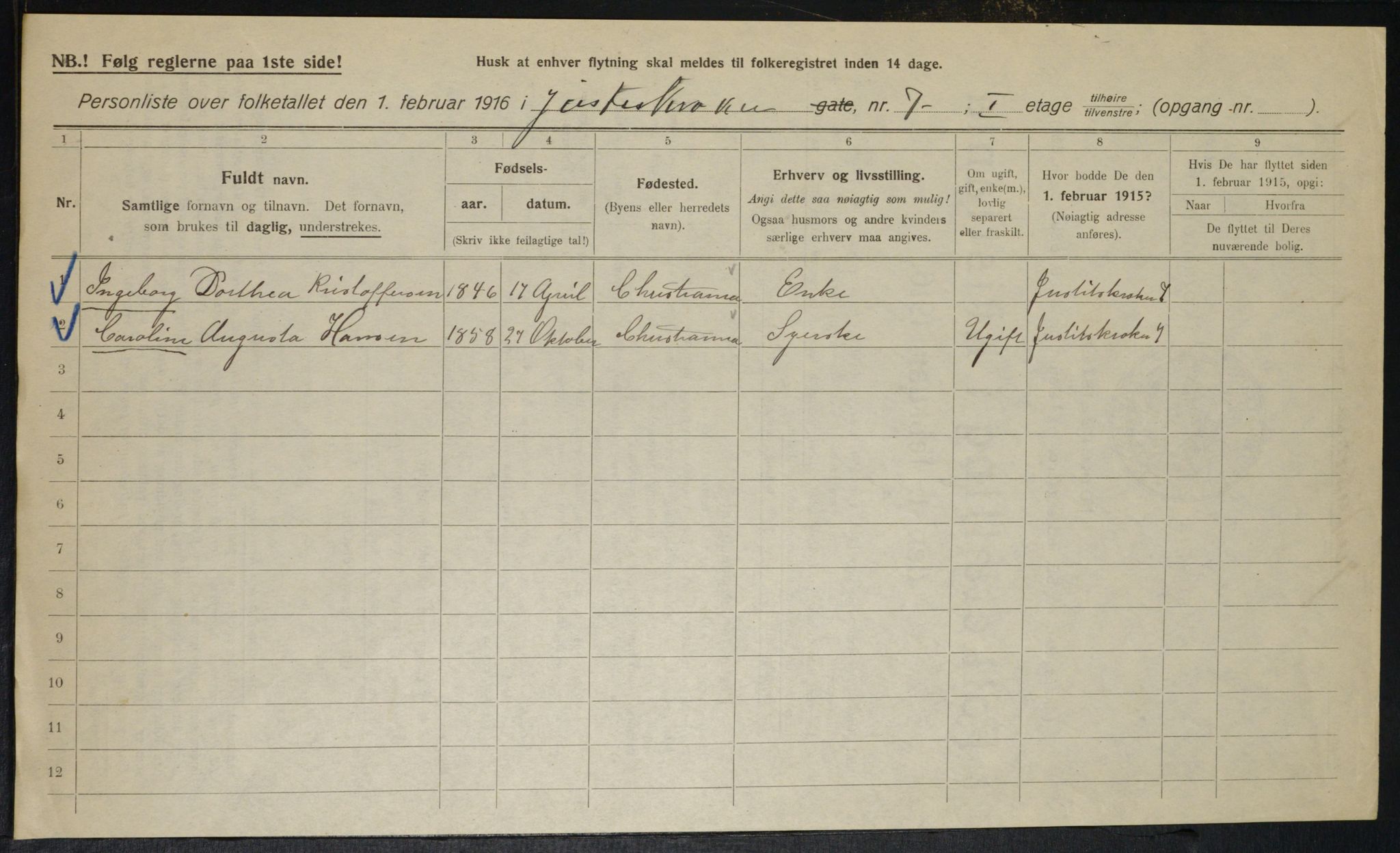 OBA, Municipal Census 1916 for Kristiania, 1916, p. 48790