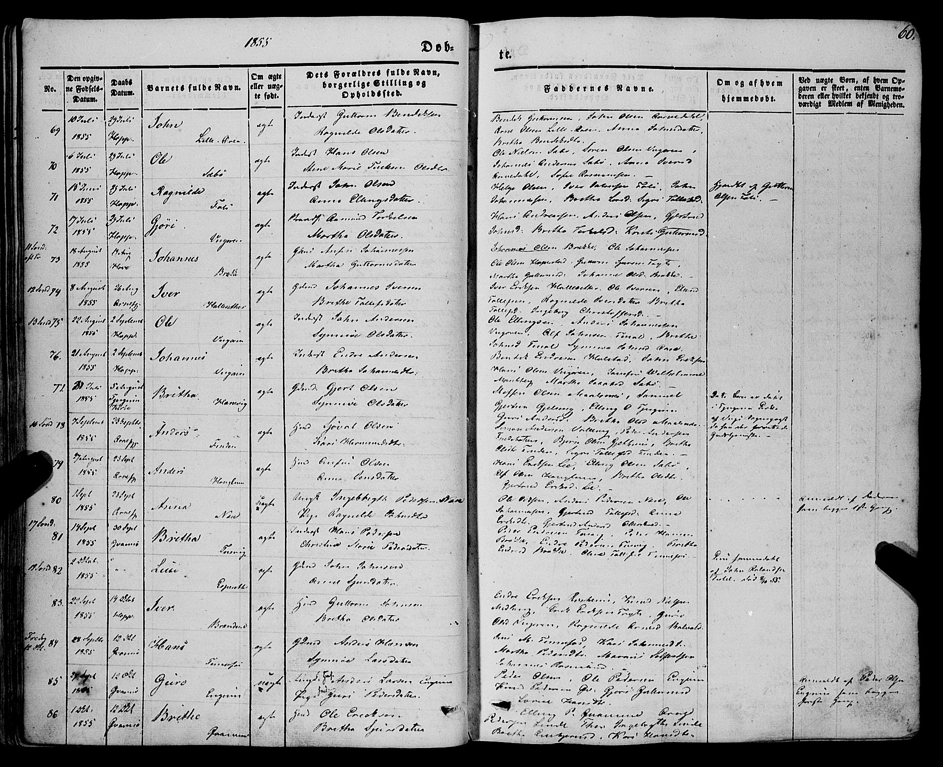 Vik sokneprestembete, AV/SAB-A-81501: Parish register (official) no. A 8, 1846-1865, p. 60