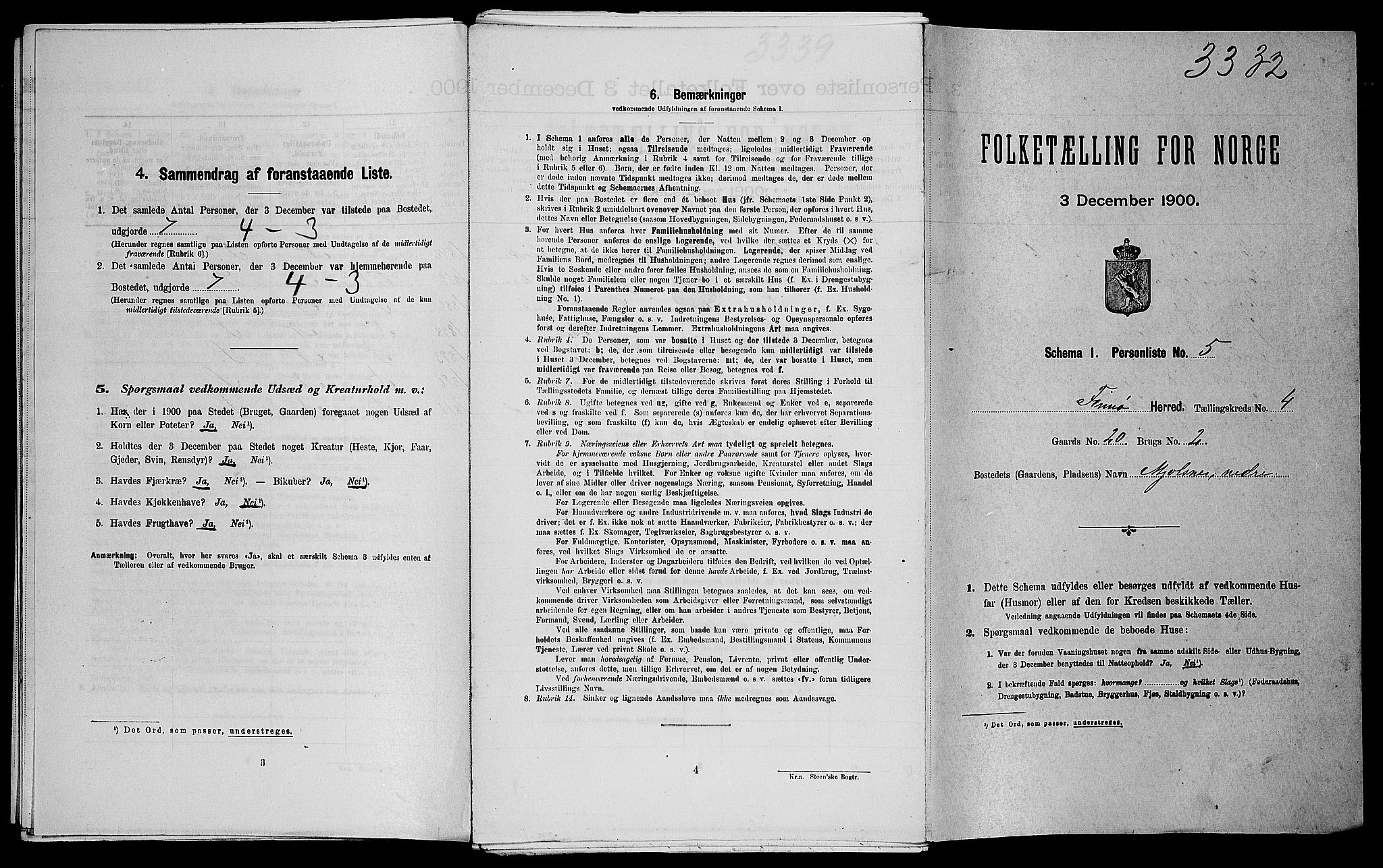 SAST, 1900 census for Finnøy, 1900, p. 289