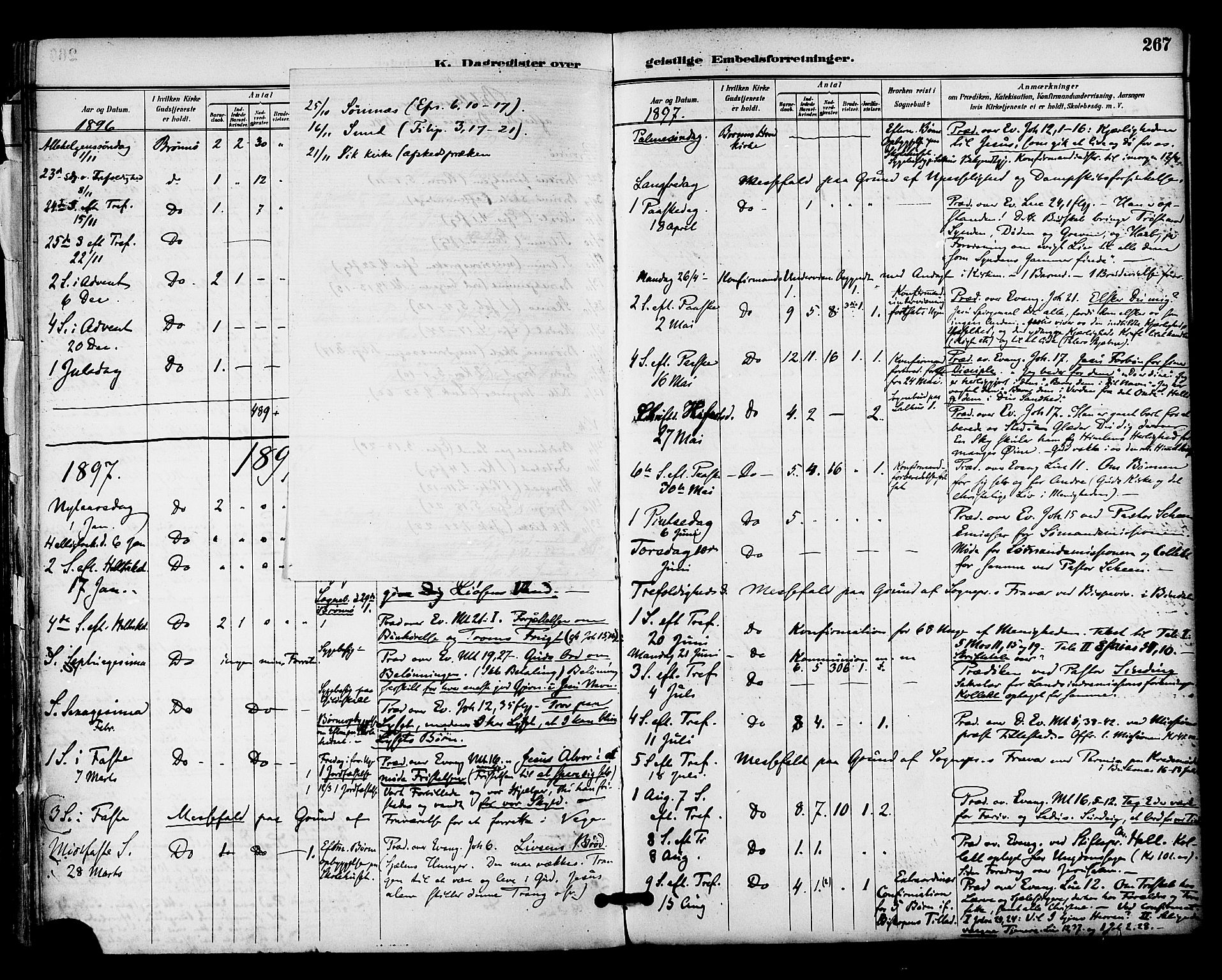 Ministerialprotokoller, klokkerbøker og fødselsregistre - Nordland, SAT/A-1459/813/L0200: Parish register (official) no. 813A10, 1886-1900, p. 267