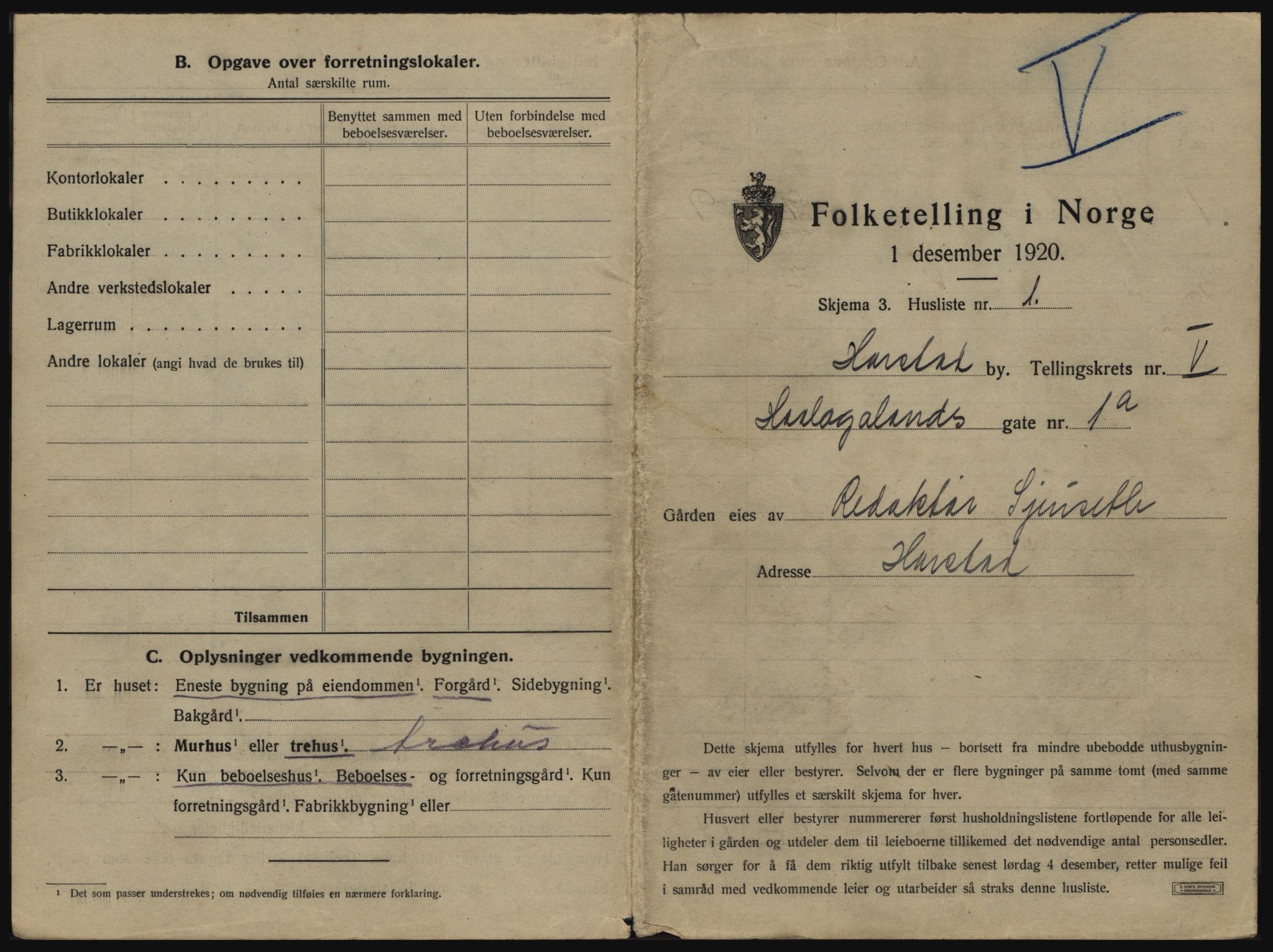 SATØ, 1920 census for Harstad, 1920, p. 513