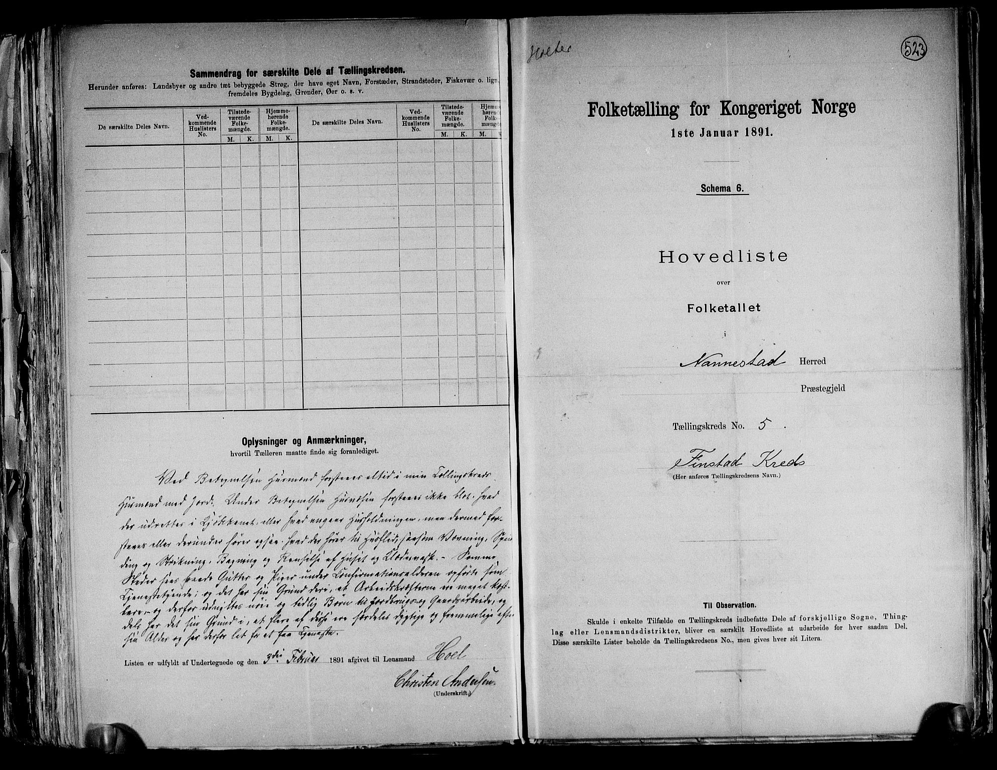 RA, 1891 census for 0238 Nannestad, 1891, p. 17