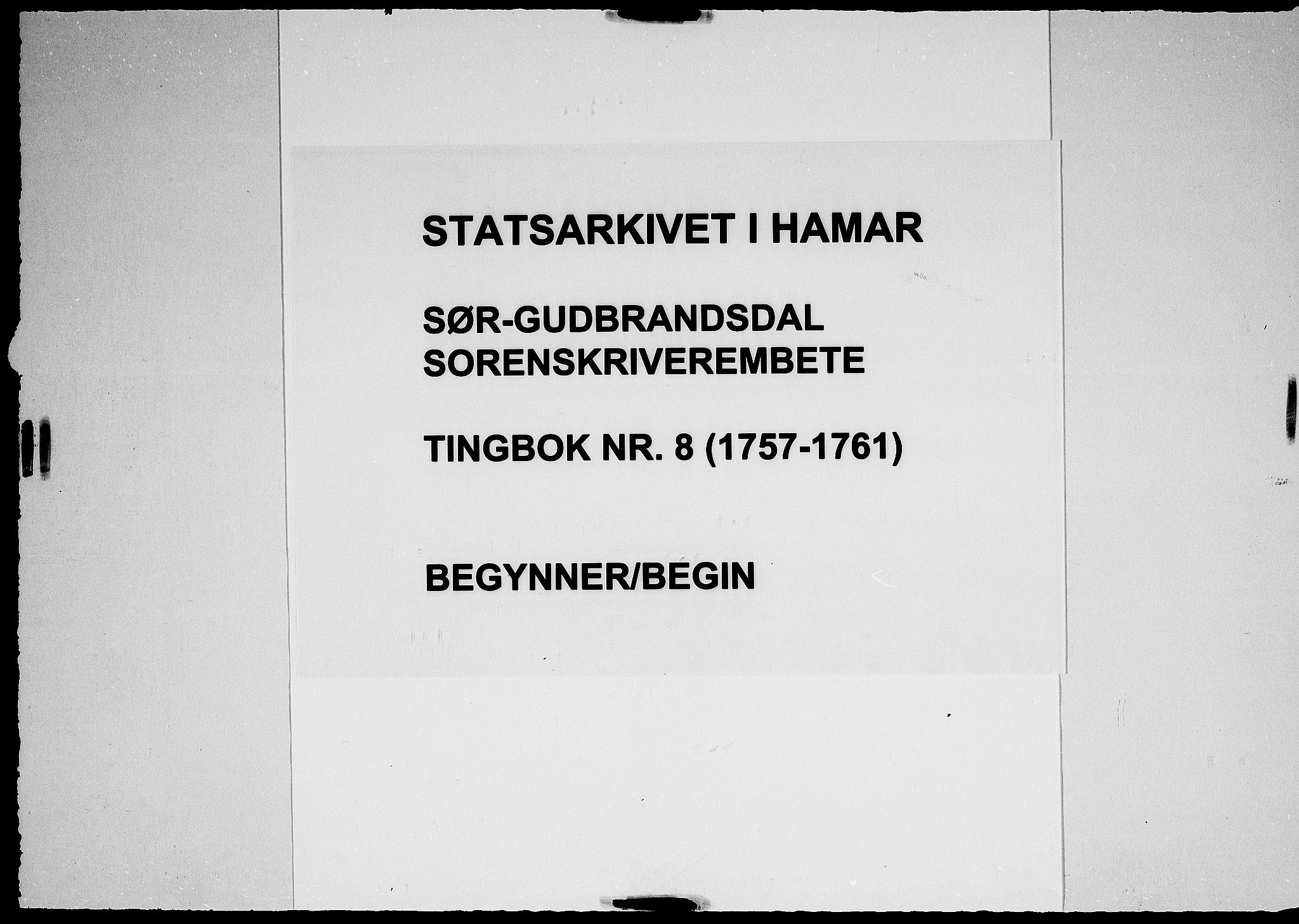 Sør-Gudbrandsdal tingrett, SAH/TING-004/G/Gb/Gba/L0008: Tingbok, 1757-1761