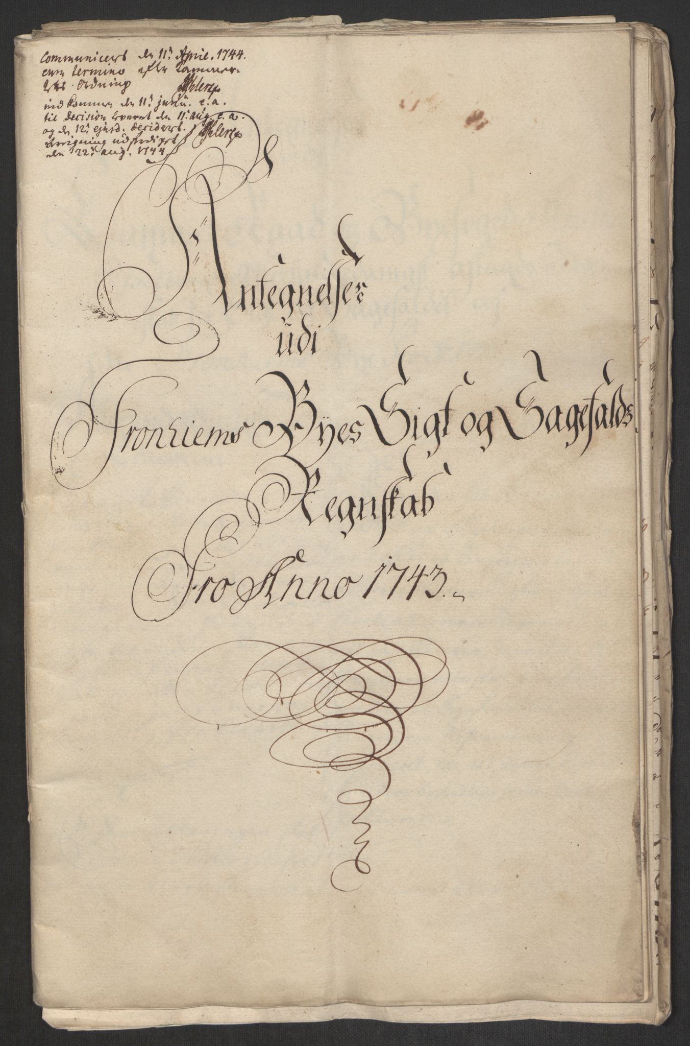 Rentekammeret inntil 1814, Reviderte regnskaper, Byregnskaper, RA/EA-4066/R/Rs/L0541: [S22] Sikt og sakefall, 1743-1746, p. 78